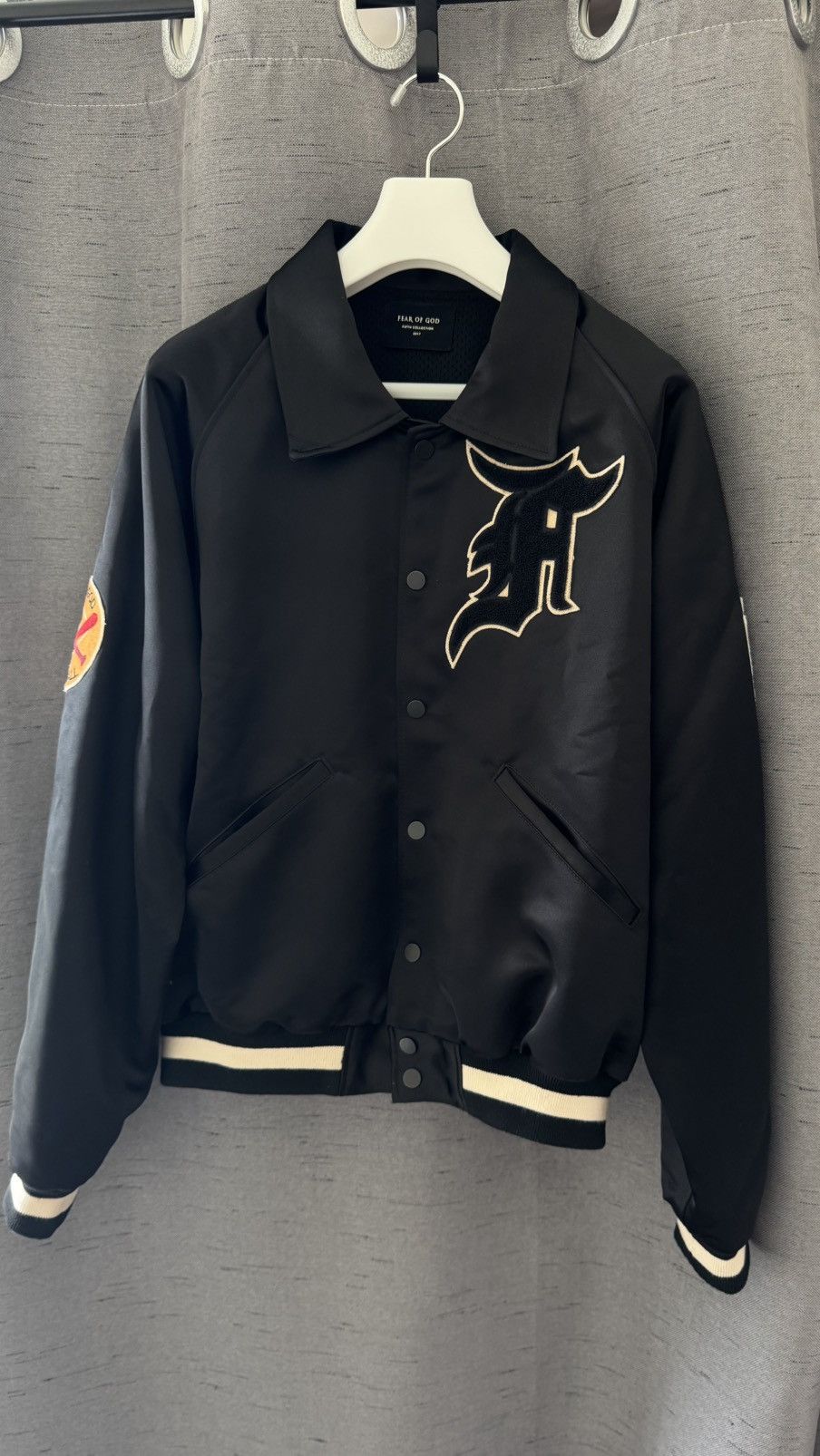 ま*つ様 FEAR OF GOD fifth satin Fear of God Fear Of God 5th Collection 1987 Celtic Satin Half Zip
