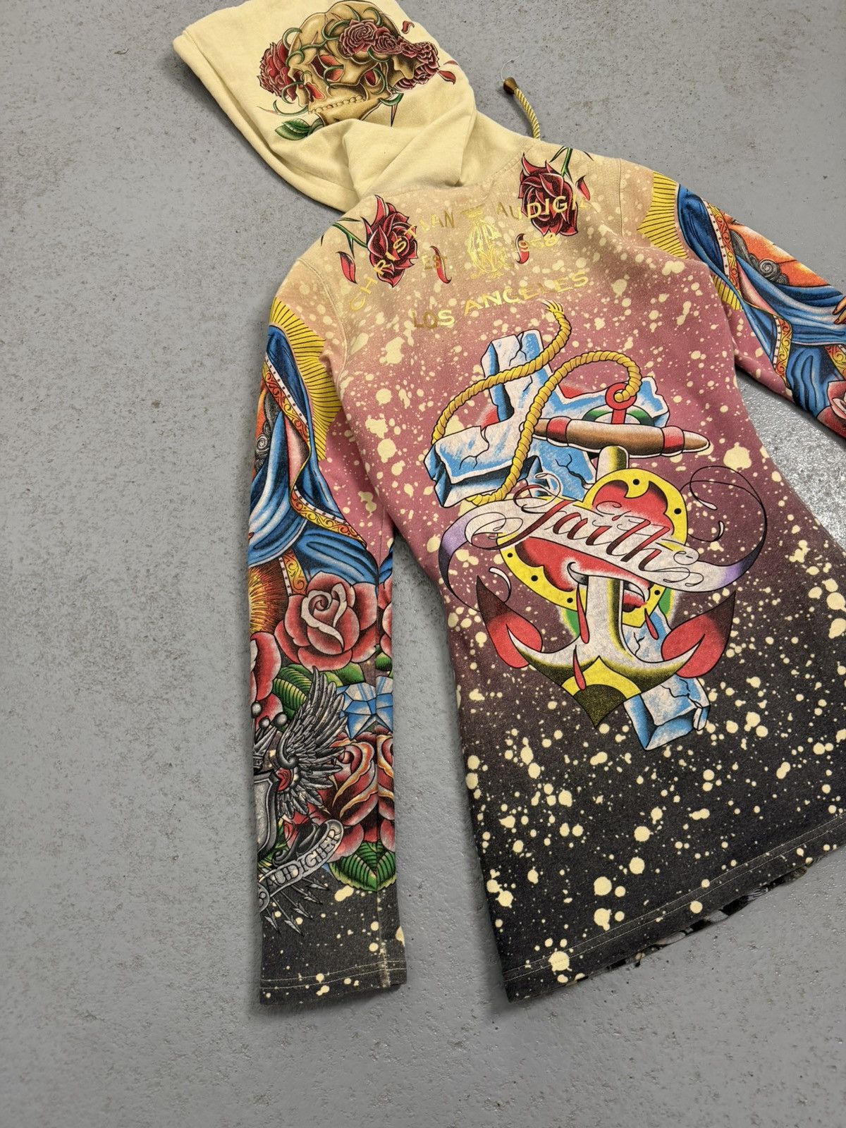 Christian Audigier Christian Audigier Holy Diva Overprinted Y2K Zip Hoodie Size XS / US 0-2 / IT 36-38 - 16 Thumbnail