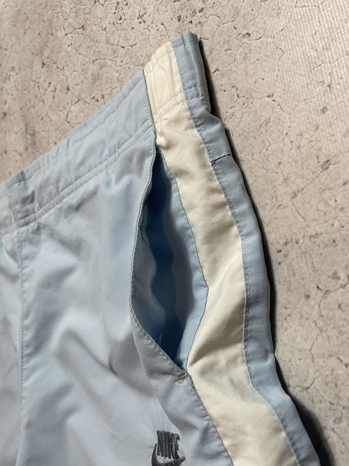 Nike × Vintage Vintage Nylon Blue Nike Drill Y2K Swoosh Shorts Size US 32 / EU 48 - 6 Thumbnail