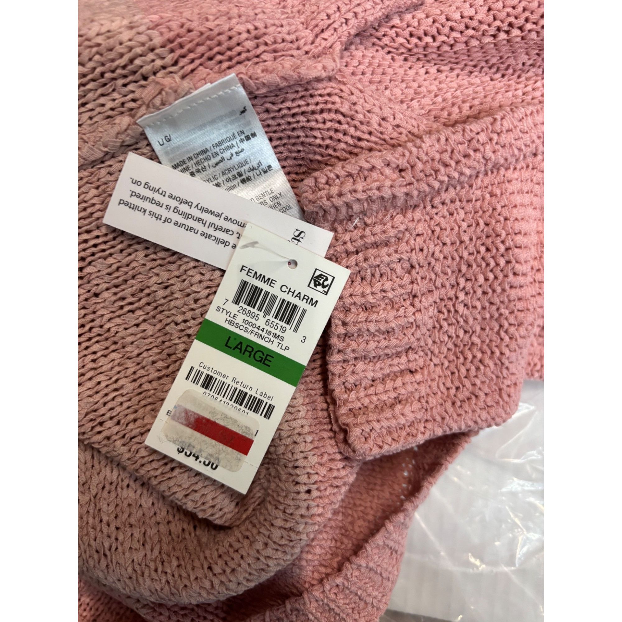 Other Style & Co Acrylic/Nylon Knit Sweater, Hibiscus/ French Tuli Size L / US 10 / IT 46 - 8 Thumbnail