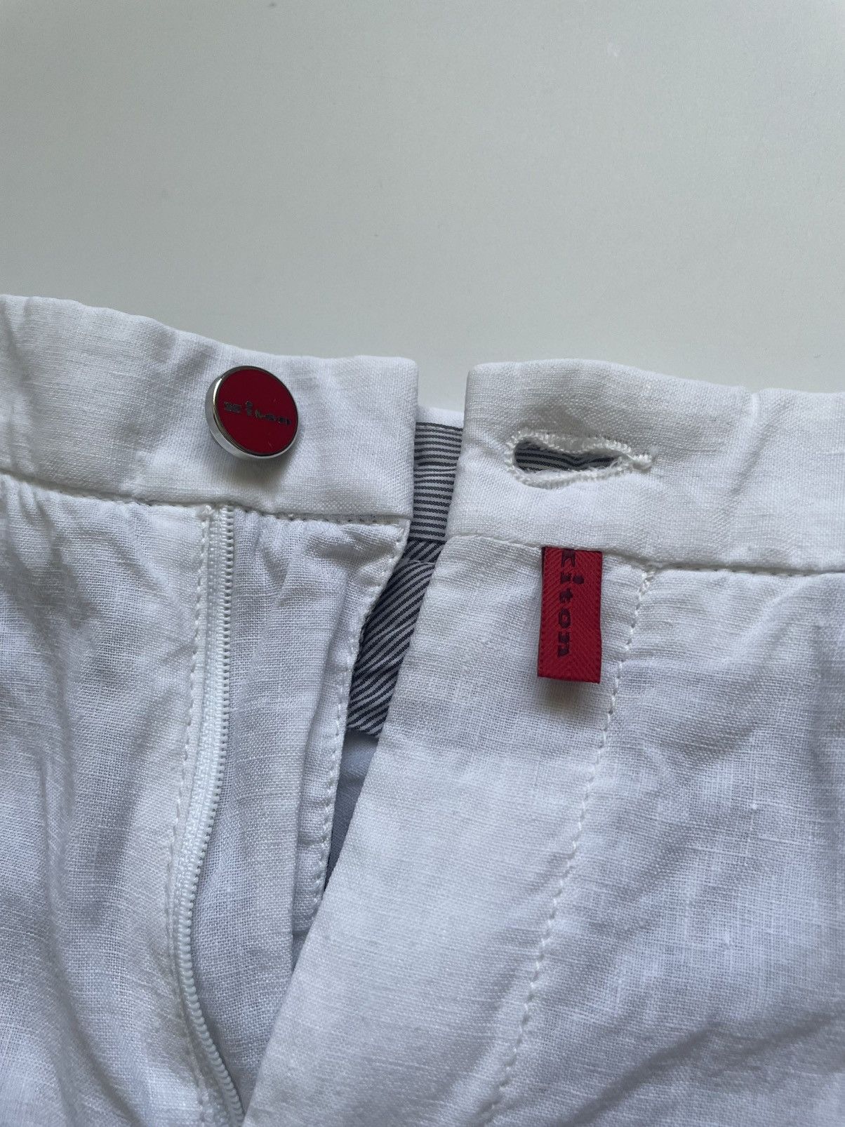Kiton Kiton White Linen Pants Luxury Casual Trousers M Size US 33 - 7 Thumbnail