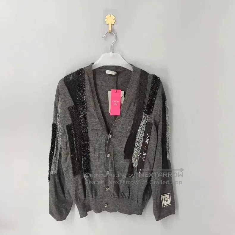 Dior Dior x ERL Wool Sequin Embroidered Cardigan. Size US L / EU 52-54 / 3 - 1 Thumbnail