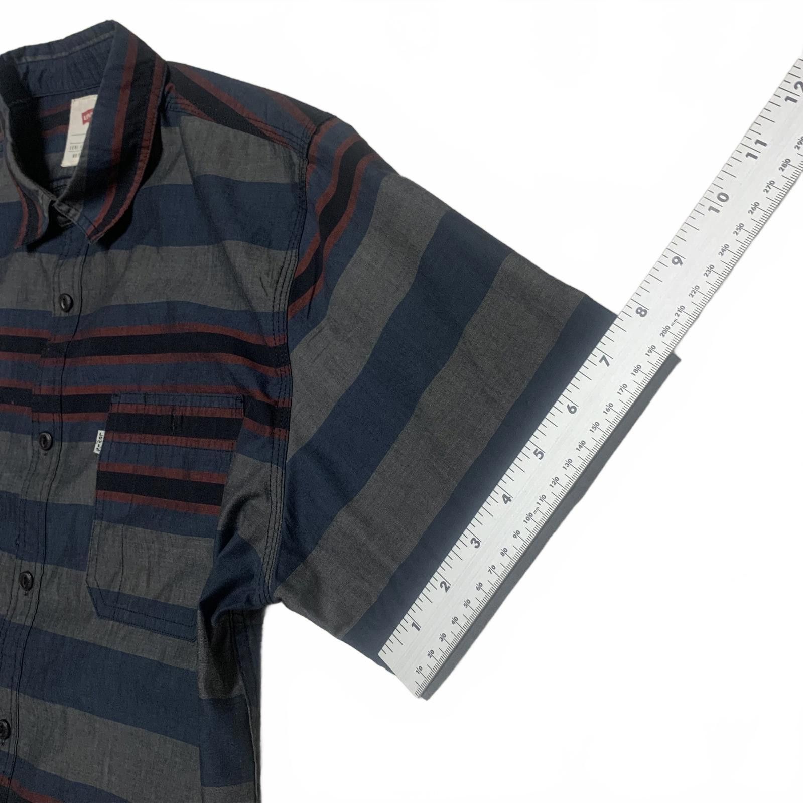 Levi's Levis Mens Size Large Blue Gray Striped Short Sleeve Shirt Size US L / EU 52-54 / 3 - 11 Thumbnail