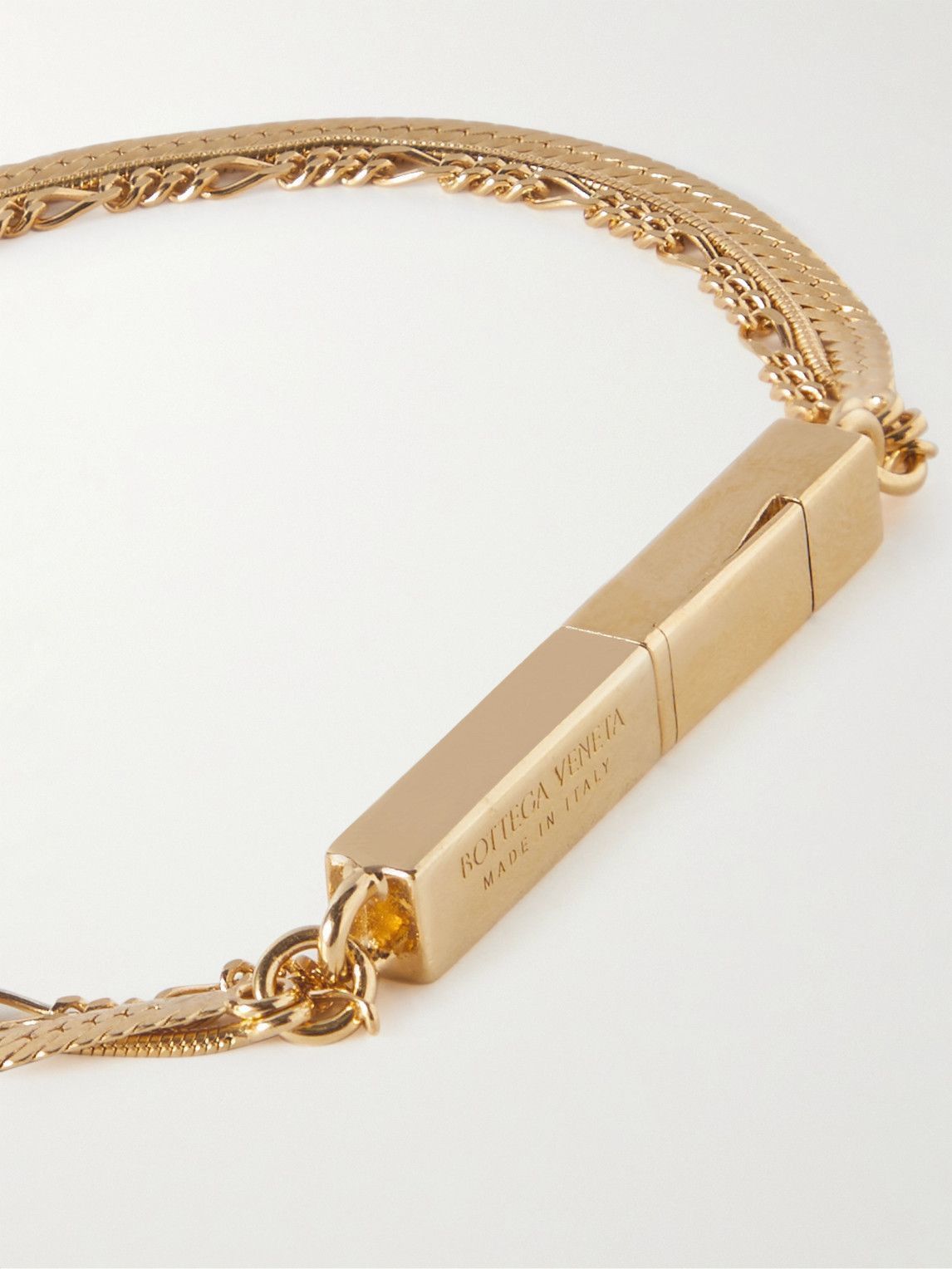 Bottega Veneta Gold-Plated Sterling Silver Multi Chain Bracelet Size ONE SIZE - 4 Thumbnail
