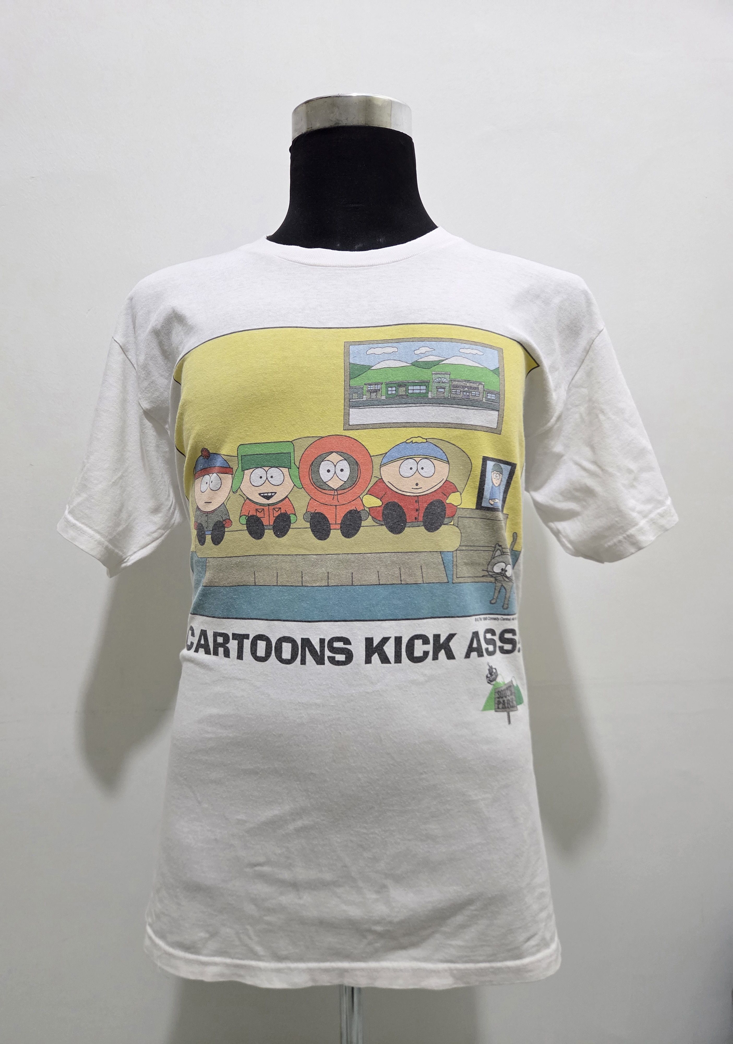 Cartoon Network Vintage 90s South Park Cartoon Kick Ass Comedy Central Shirt Size US L / EU 52-54 / 3 - 10 Thumbnail