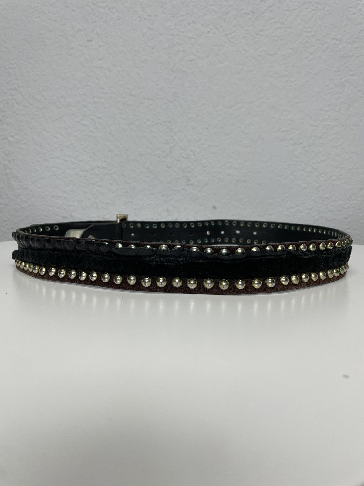 Roberto Cavalli Vintage Y2K Just Cavali Black Metal Leather Buckle Belt Size ONE SIZE - 12 Thumbnail