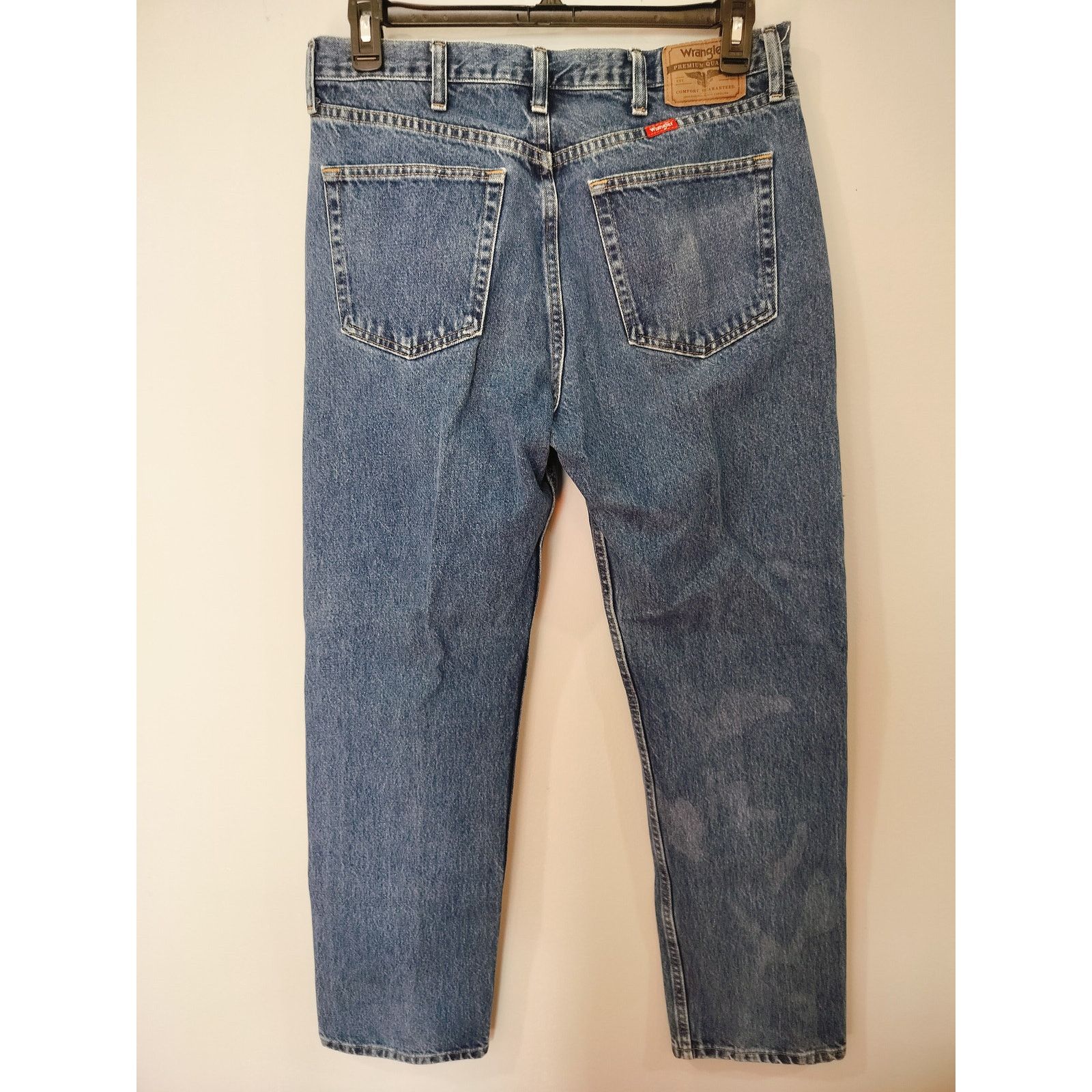 Wrangler Wrangler 35x32 Regular Fit Blue Denim Jeans Size US 35 - 5 Thumbnail