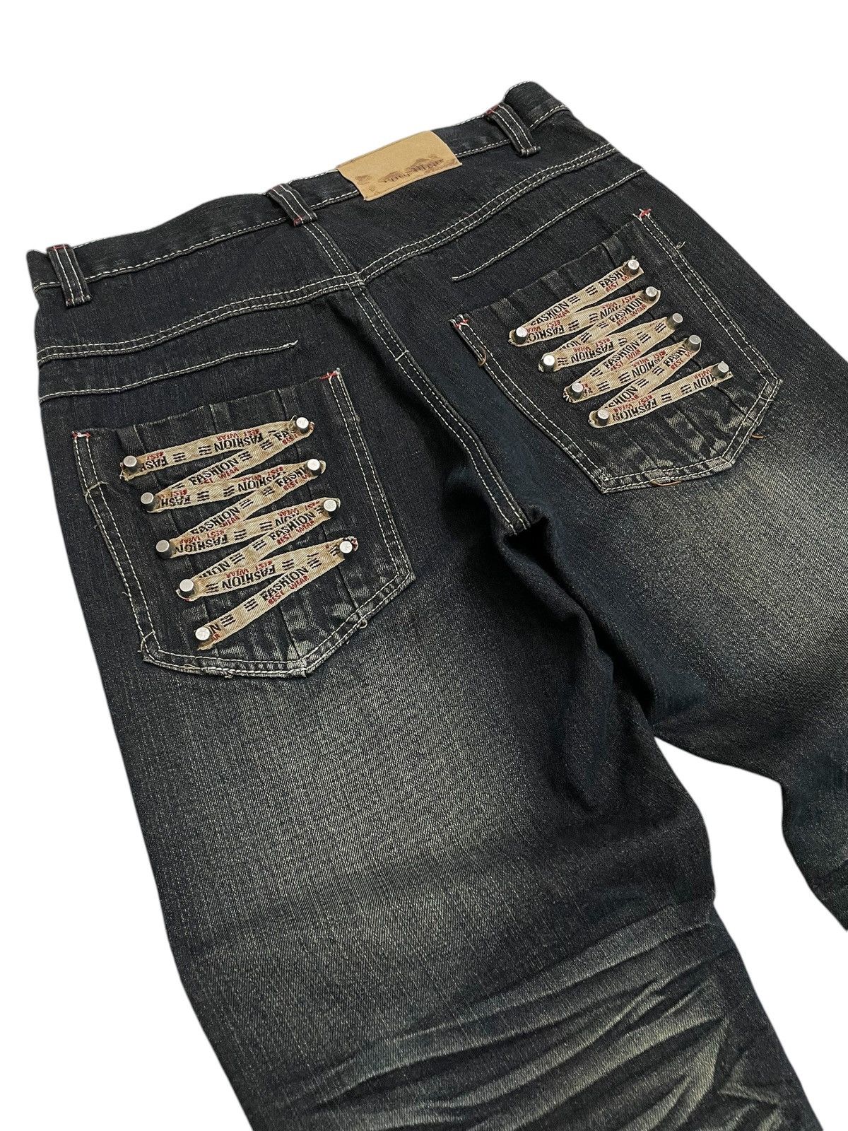GOSTAR DE FUGA Fashion Wear Pocket Stud Whisker Muddy Pants Size US 31 - 12 Thumbnail