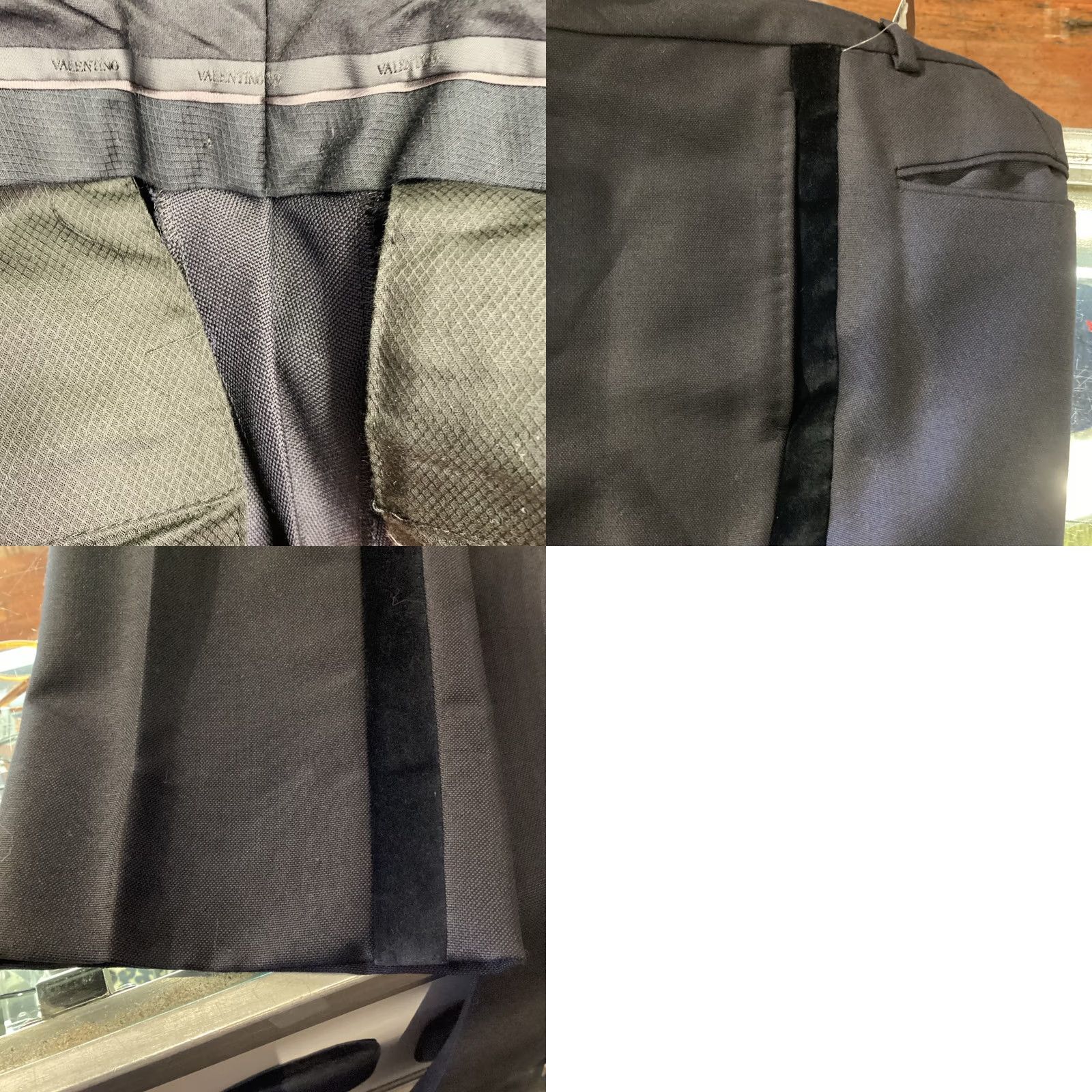 Valentino VALENTINO Dress Pants Size 32 Navy Mohair Wool Velvet Stripe Pleated Button Fly Size US 32 / EU 48 - 8 Thumbnail