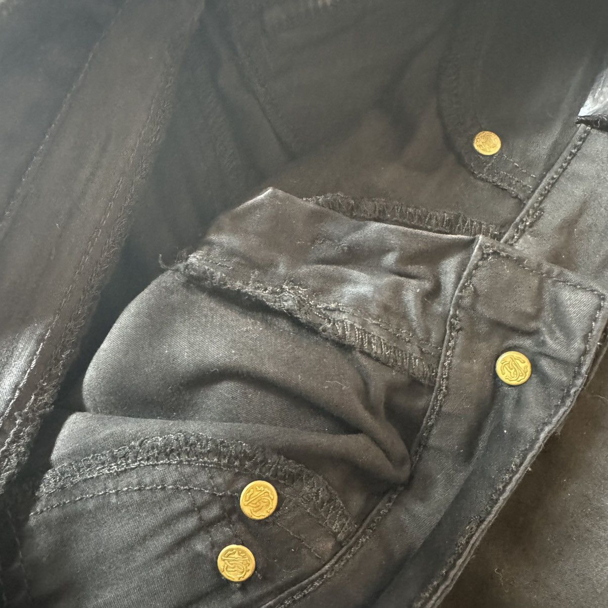 Roberto Cavalli vintage y2k roberto cavalli flared jeans washed black Size 31" - 11 Thumbnail