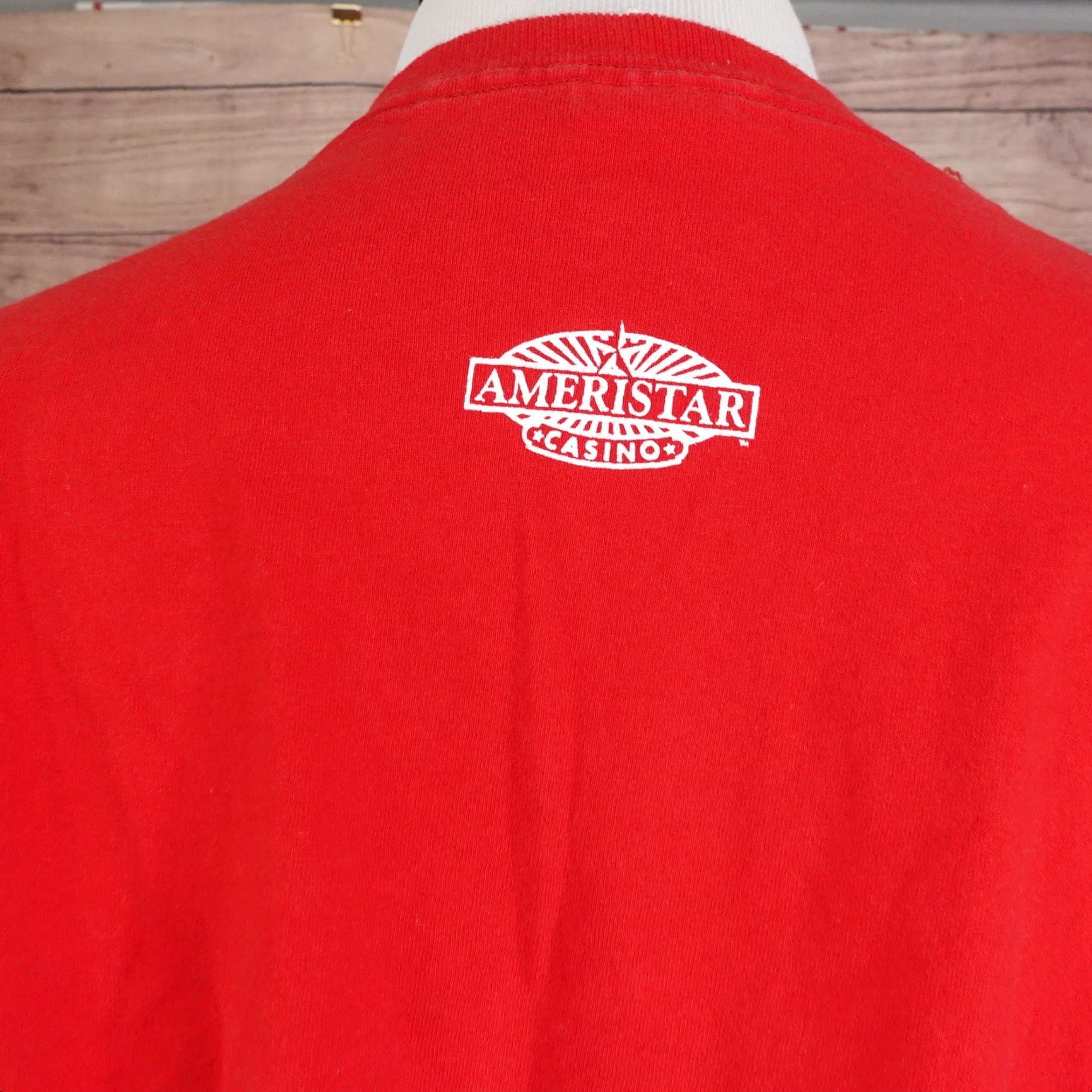 Fruit Of The Loom VINTAGE AmEristar Casino It's Fiesta Time! T-Shirt XL Red Unisex Adults Crew Neck Short Sleeve 100% Cotton 1980s Mens Womens Girls Boys Size US XL / EU 56 / 4 - 5 Thumbnail