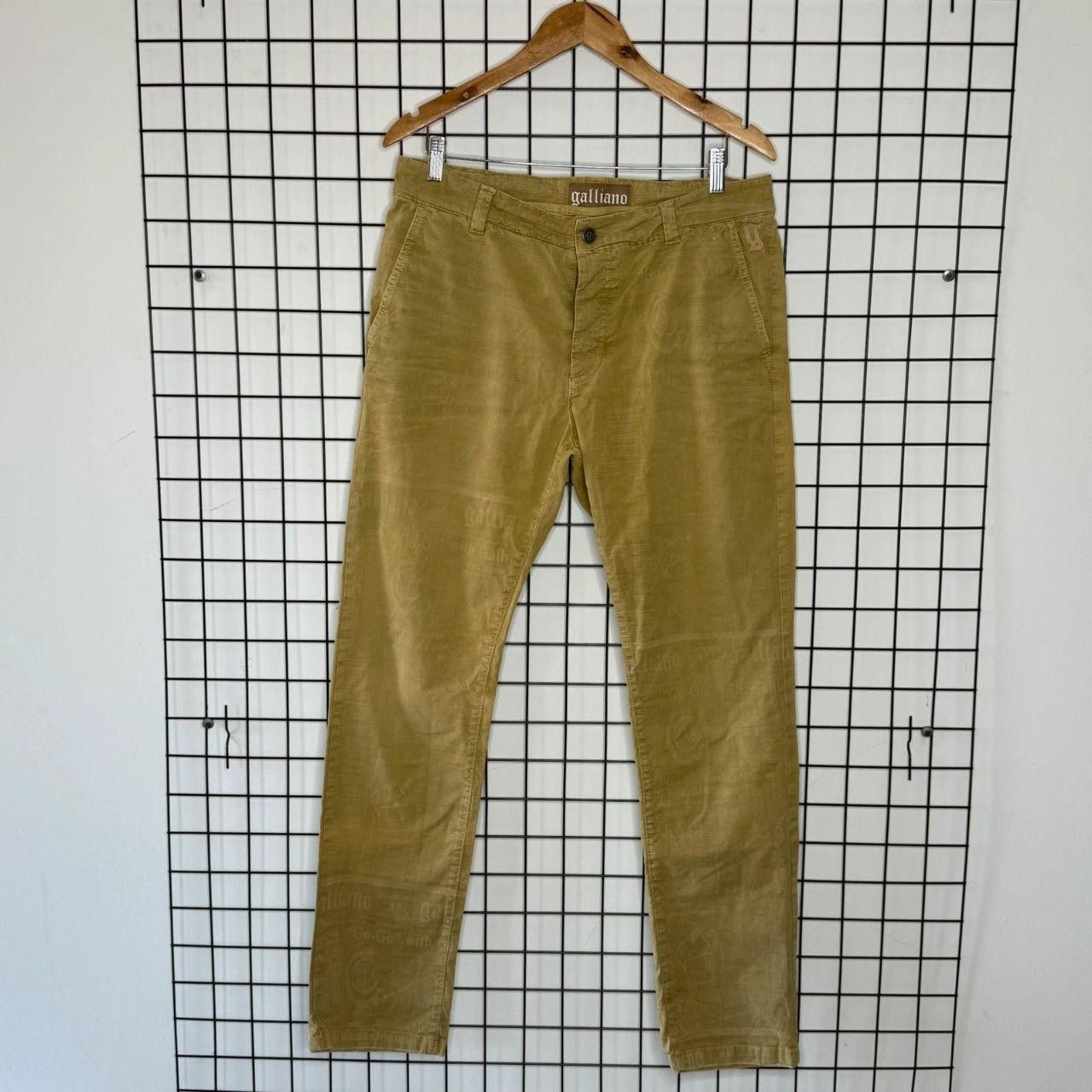 Galliano Newspaper Print Beige Bottoms 2000s
