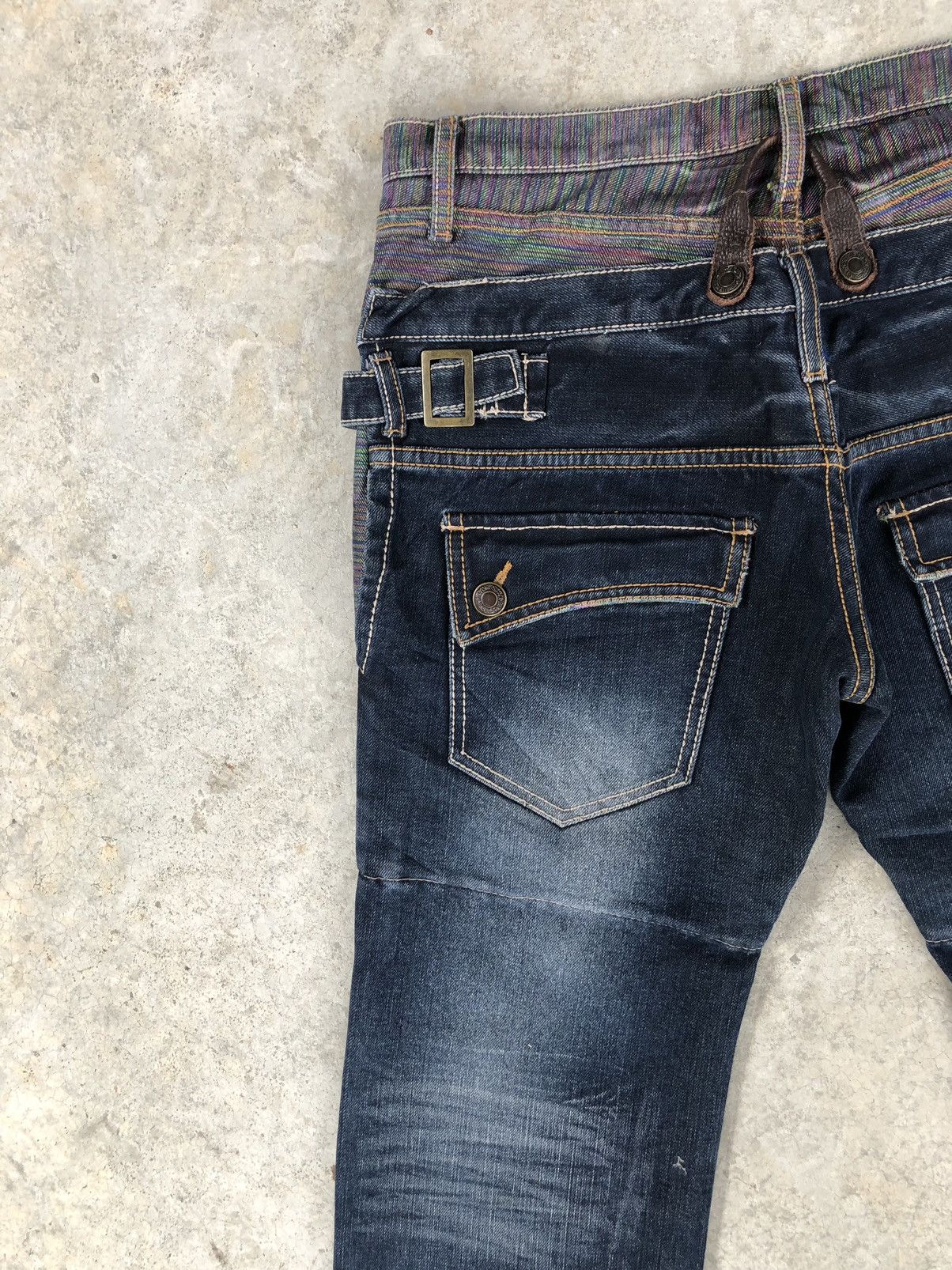 Japanese Brand Japanese Gumu Double Waist Distressed Jeans Size US 33 - 11 Thumbnail