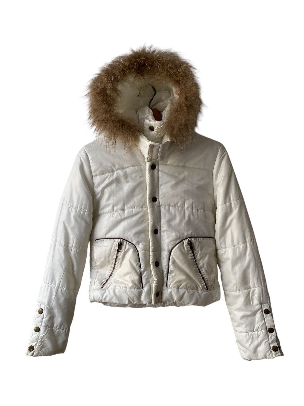 Japanese Brand 2000s - N.O.T Puffer Fur Cropped Jacket Size US S / EU 44-46 / 1 - 2 Thumbnail