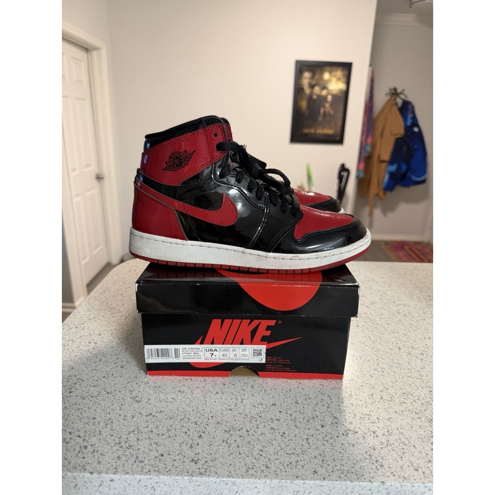 Nike Air Jordan 1 Retro High OG Patent Bred (GS) 575441-063