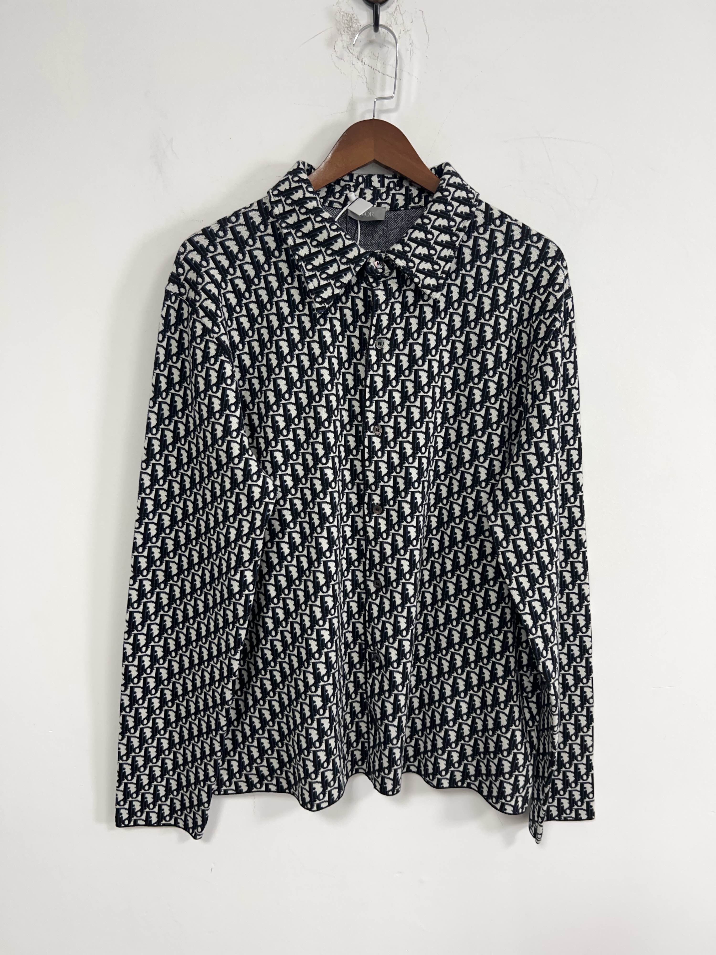 Dior Dior Oblique Knit Button Up Shirt Size M Size US M / EU 48-50 / 2 - 1 Thumbnail