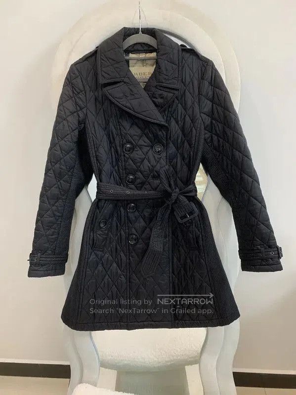 Burberry Burberry Black Quilted Mid-Length Coat for Women. Size L / US 10 / IT 46 - 1 Thumbnail