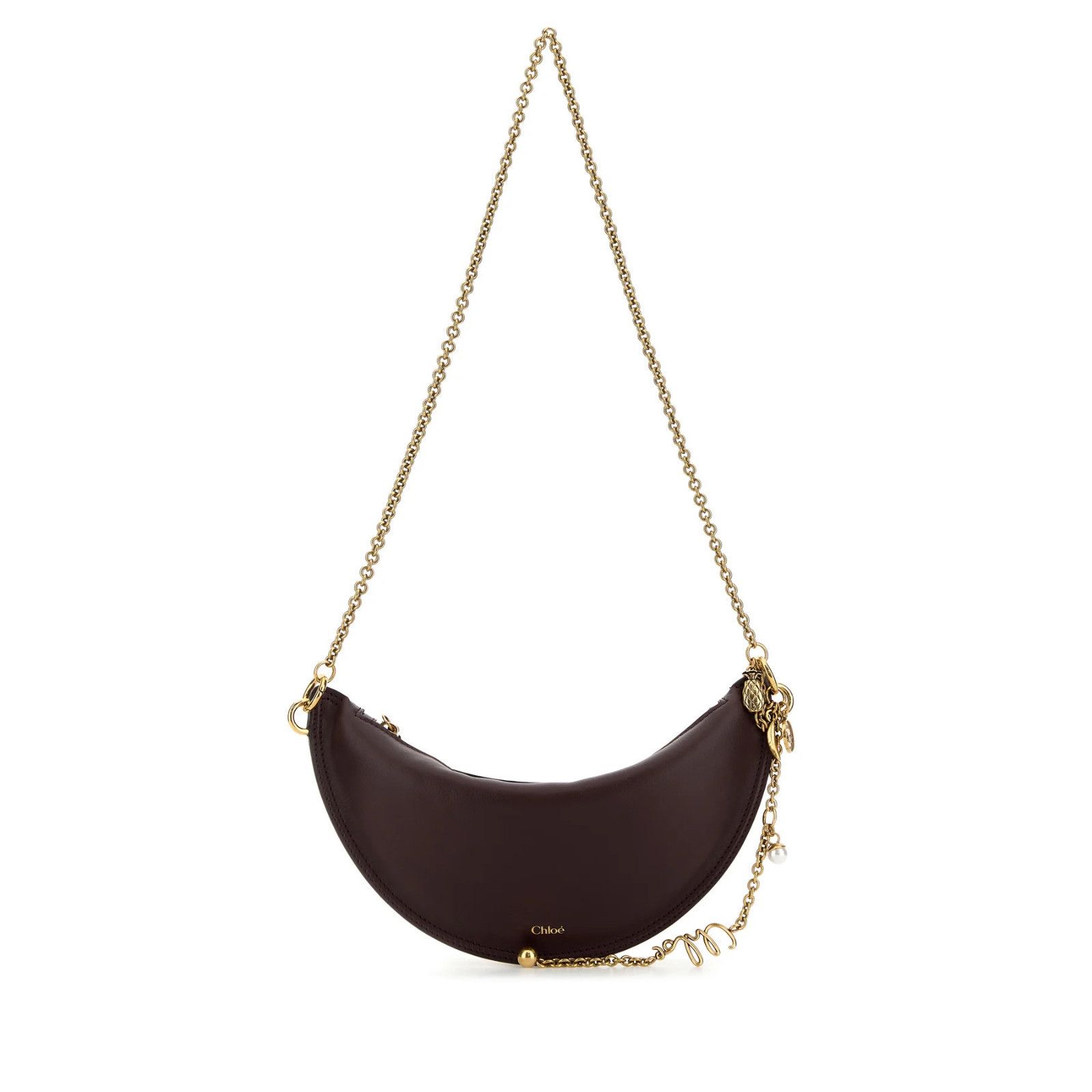 Chloe Chloe Icons Halfmoon Mini Beige Shearling Shoulder Bag New & Size ONE SIZE - 1 Thumbnail