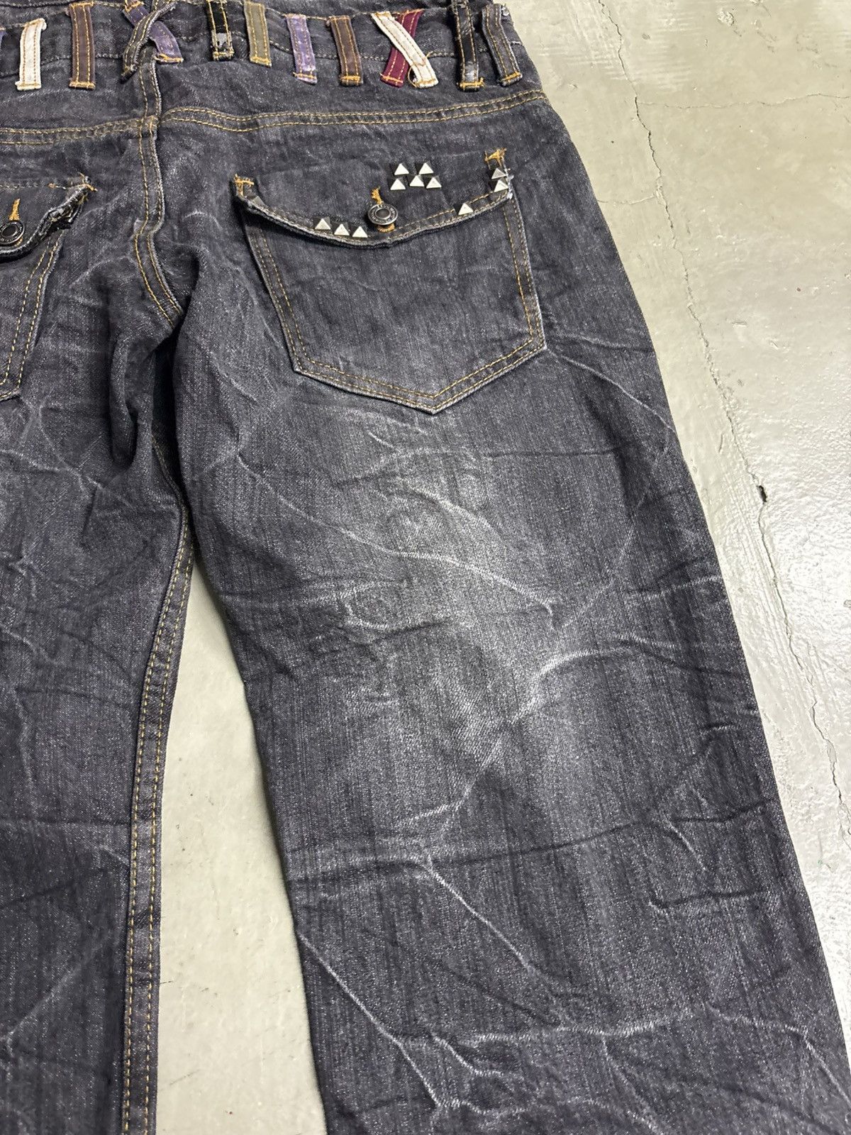 Japanese Brand Nylaus Double Waist Denim Jeans Studded Size US 32 / EU 48 - 8 Thumbnail