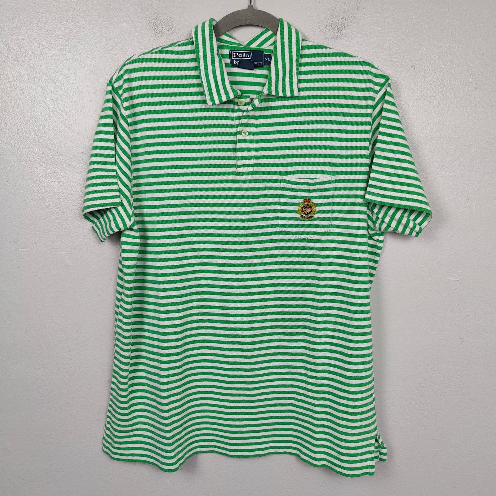 Polo Ralph Lauren Vintage Polo Ralph Lauren Shirt Mens XL Logo Crest Green Size US XL / EU 56 / 4 - 1 Thumbnail