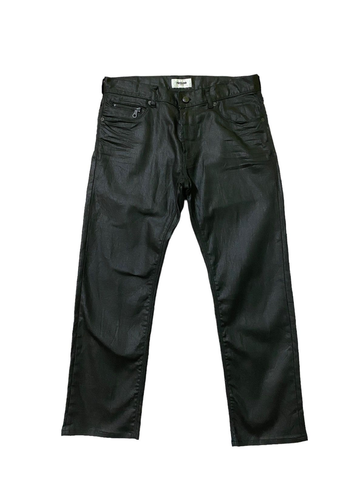 image of Archive Renoma Homme Waxed Denim Jeans in Black, Men's (Size 30)