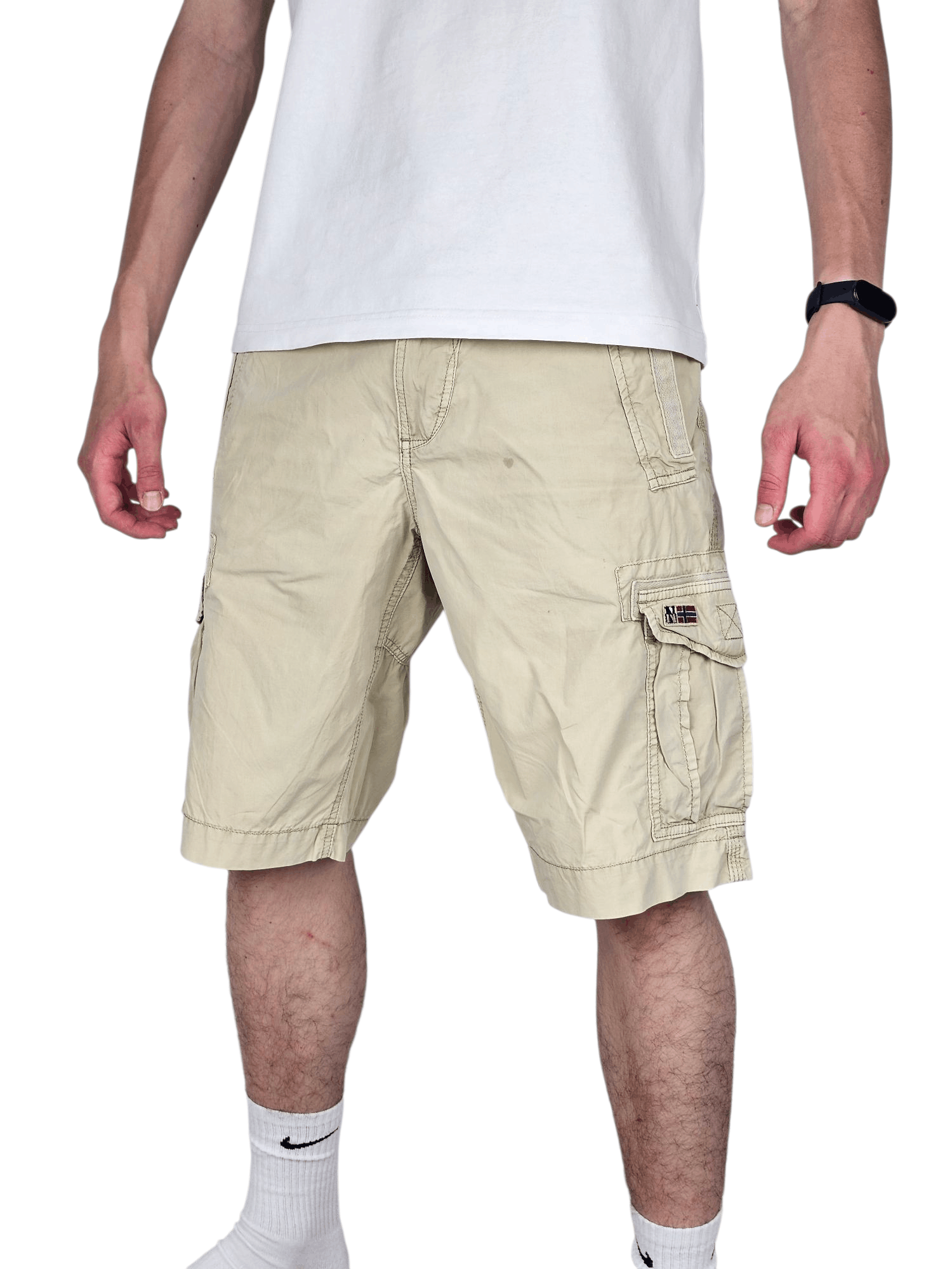 Napapijri 💎 Vintage Baggy Relaxed Cargo Shorts Outdoor Y2K Size L 90s Size US 33 - 1 Thumbnail