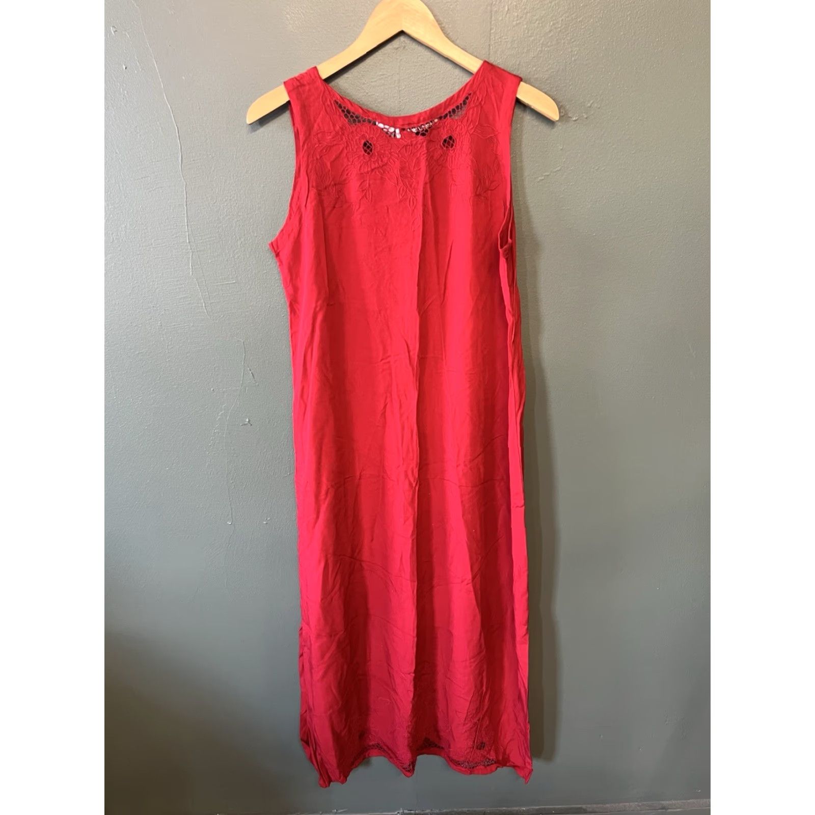 Vintage Jane Ashley Womens Red Sleeveless Maxi Slip Dress L Size L / US 10 / IT 46 - 2 Thumbnail