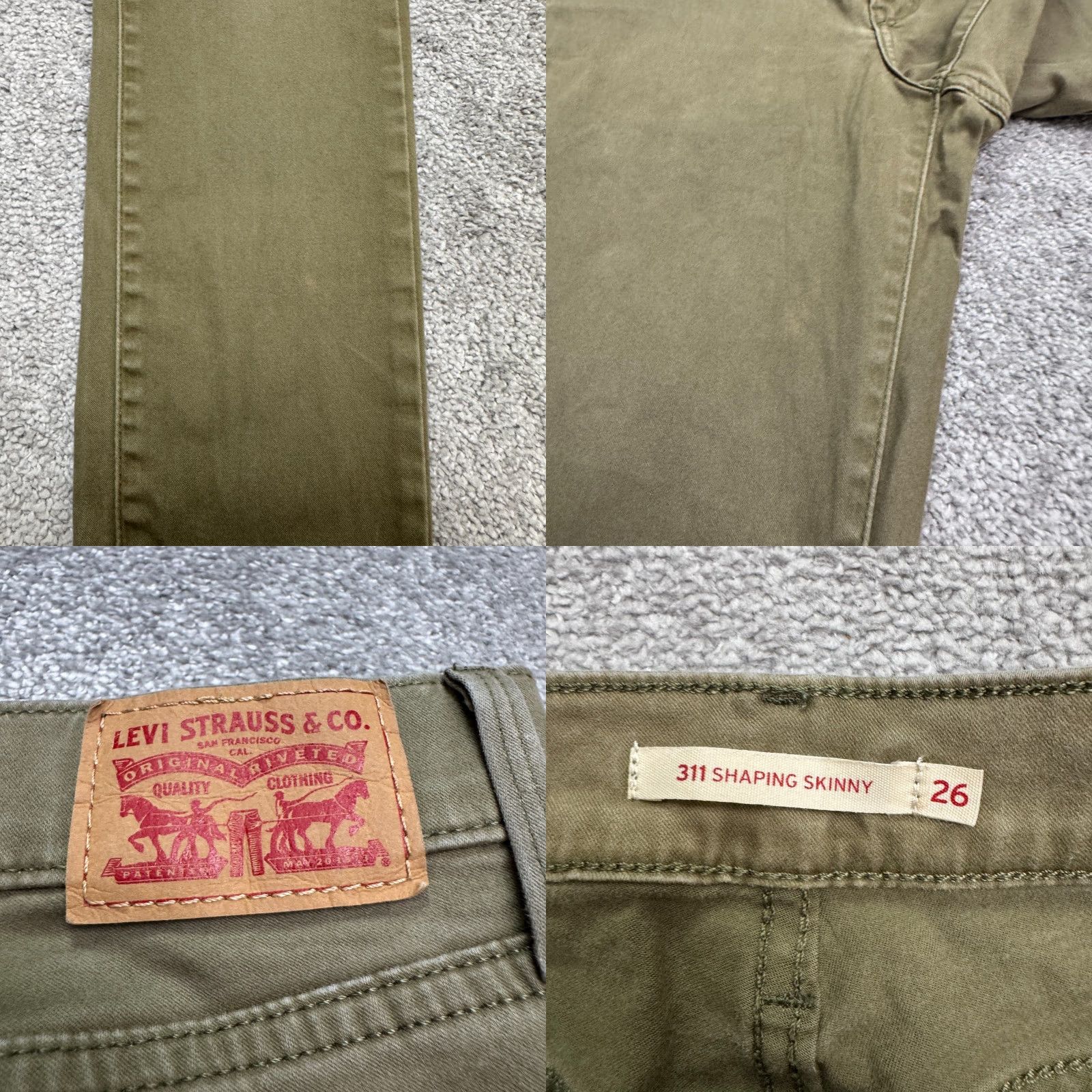 Levi's Levi's 311 Shaping Skinny Denim Jeans Womens 26 Green Mid Rise Stretch Casual Size 28" / US 6 / IT 42 - 8 Thumbnail