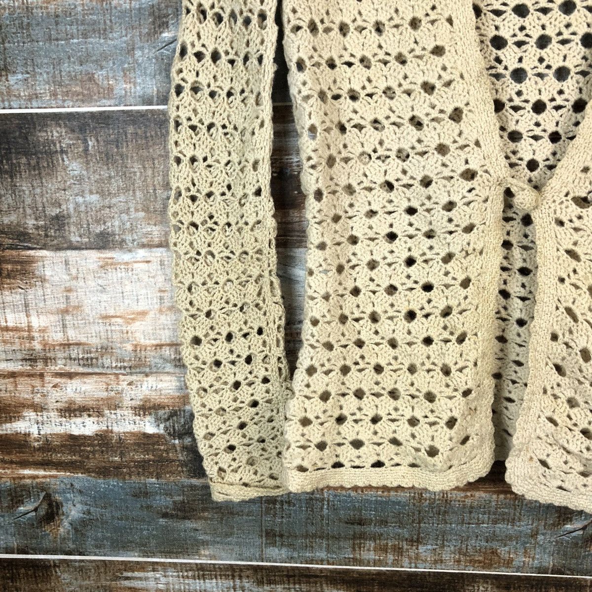 Vintage Japan vintage crochet meshnet Cardigan Knitwear #A1640 Size M / US 6-8 / IT 42-44 - 7 Thumbnail