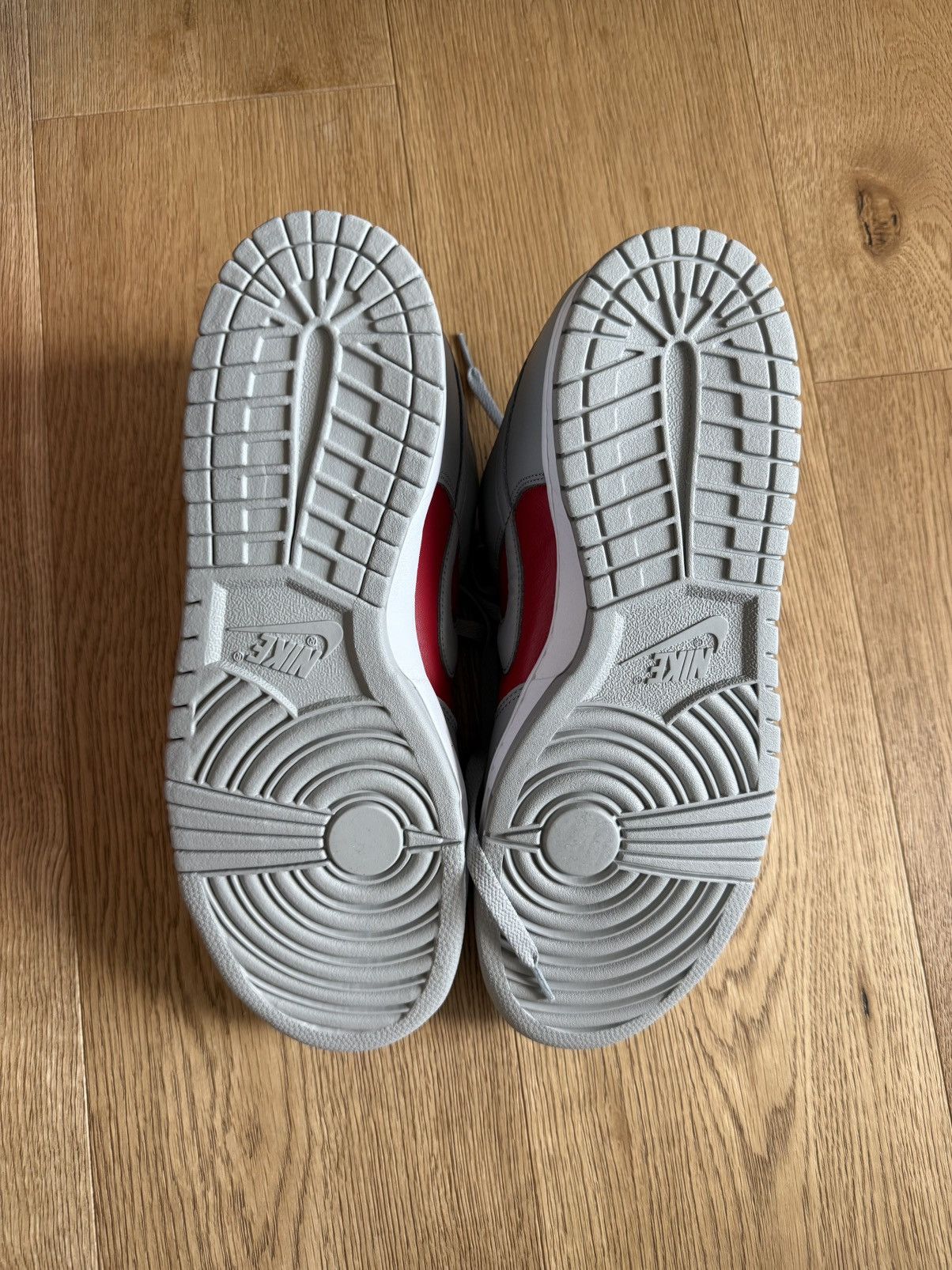 Nike Nike Dunk Low QS Gray & Red Size US 12 / EU 45 - 3 Thumbnail