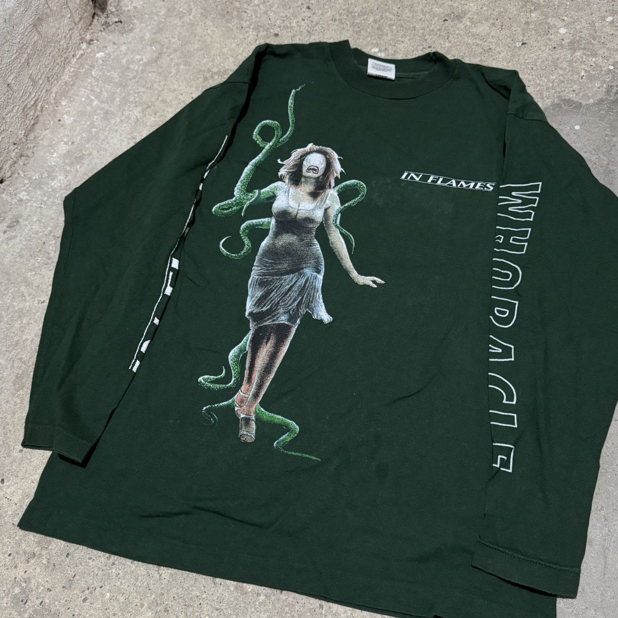 Band Tees × Vintage Vintage In flames Whoracle 1997 long sleeve Size US L / EU 52-54 / 3 - 3 Thumbnail