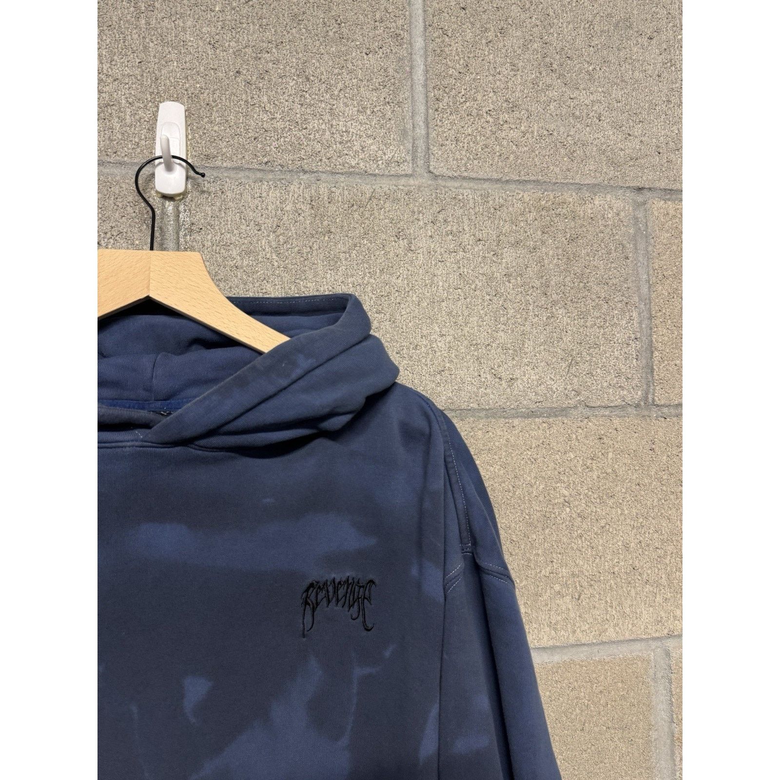 Revenge Revenge Navy Blue Tie Dye Hoodie Embroidered Logo Men Medium Size US M / EU 48-50 / 2 - 2 Thumbnail