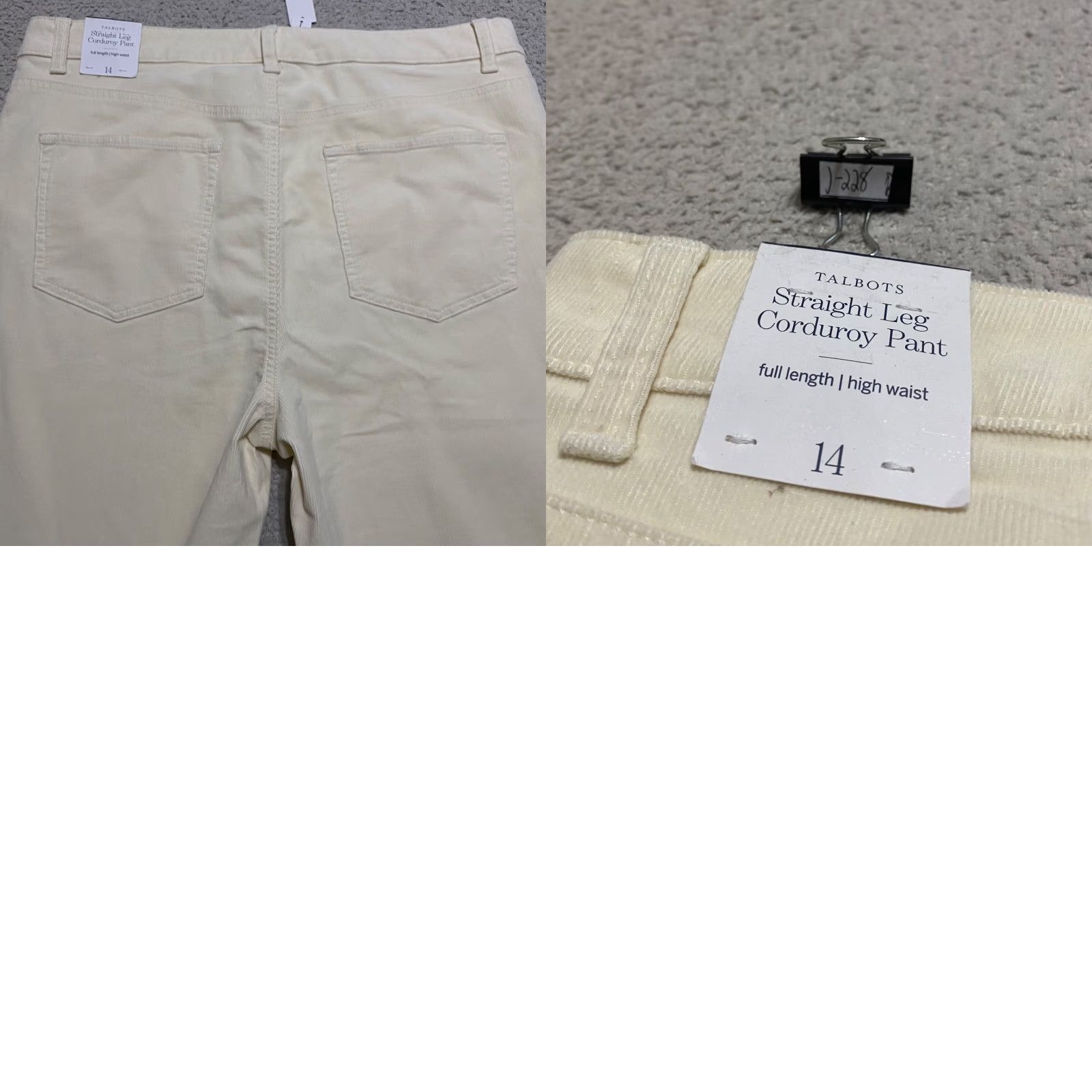 Talbots Talbots Jeans Ivory Corduroy High Rise Straight Womens 14 NWT 31in Inseam 5-Pocket Regular Fit Size 36" / US 14 / IT 50 - 9 Thumbnail
