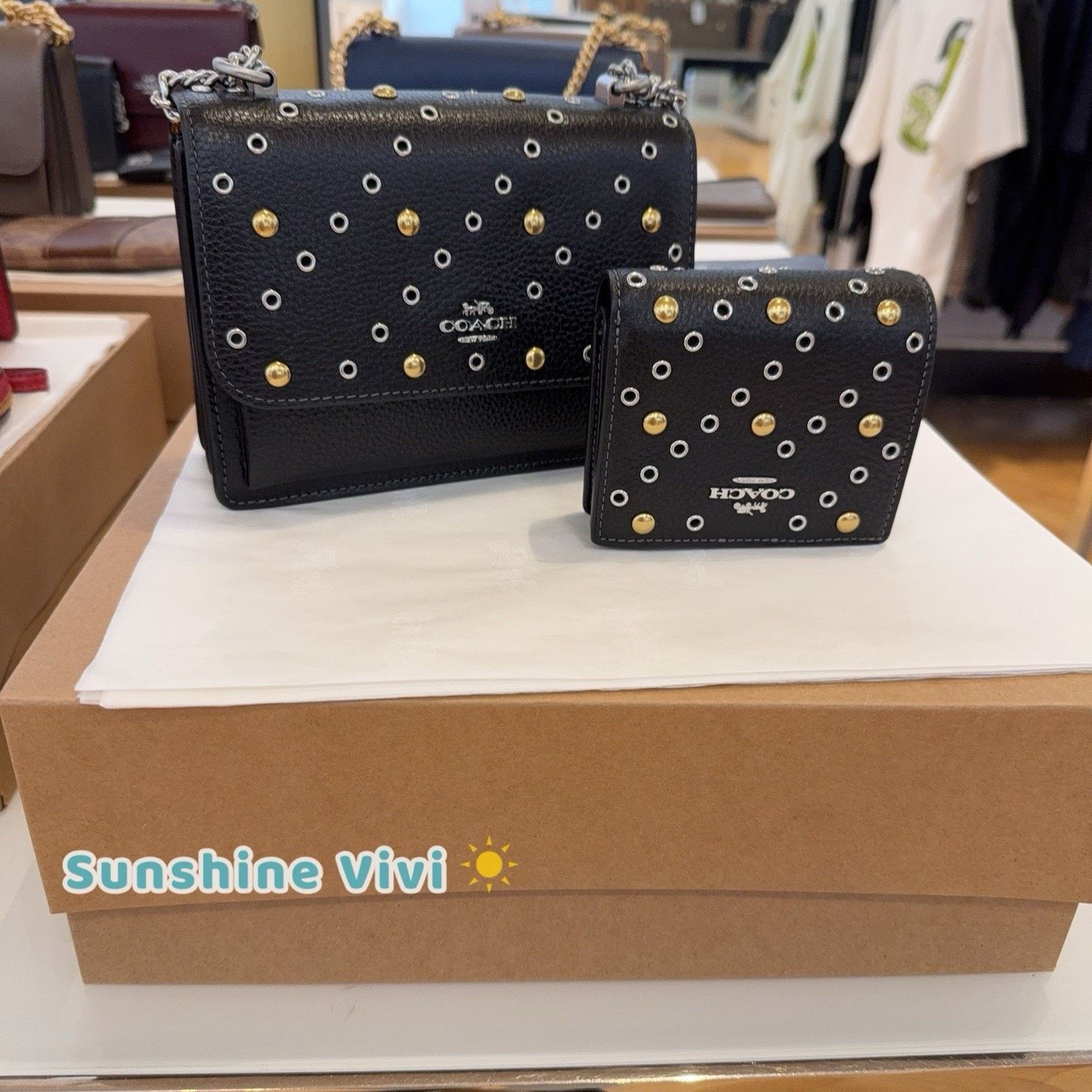 Coach NWT Bundle Coach Mini Klare Rivets CCE10 & CCL78 Snap Wallet Size ONE SIZE - 1 Thumbnail