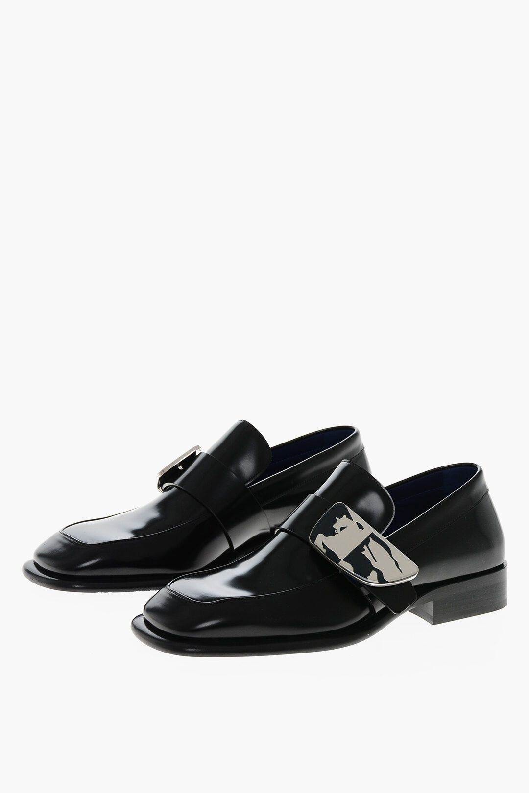 Burberry og1mm1125 Leather Shiled Loafers in Black Size US 7 / EU 40 - 2 Thumbnail