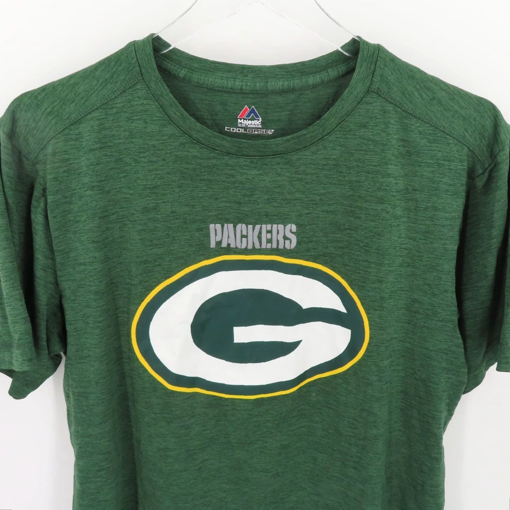 Logo 7 Majestic Mens Medium Green Bay Packers Logo Cool Base Short Sleeve Tee Shirt Top Size US M / EU 48-50 / 2 - 3 Thumbnail