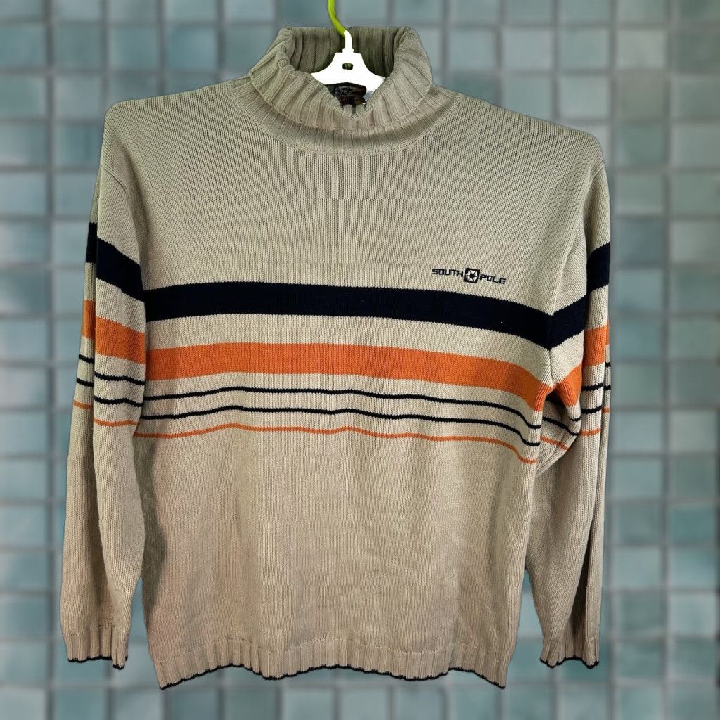 Southpole VINTAGE South Pole Y2K Striped Sweater Mens XL Brown/Orange Casual 90s Pullover Size US XL / EU 56 / 4 - 1 Thumbnail