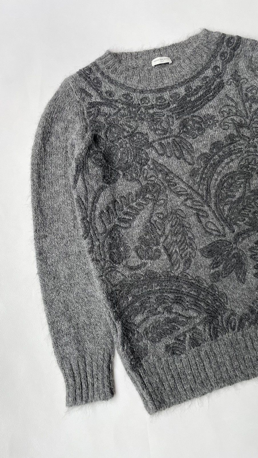 Dries Van Noten Sample Embroidered Mohair Sweater Size US M / EU 48-50 / 2 - 5 Thumbnail