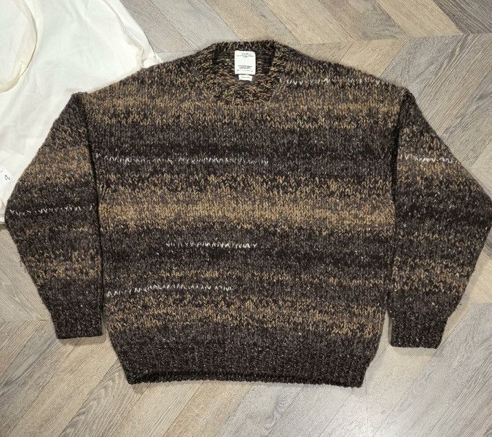 image of Visvim 21Aw Amplus Crew Gradient Hand Knit in Brown, Men's (Size XL)