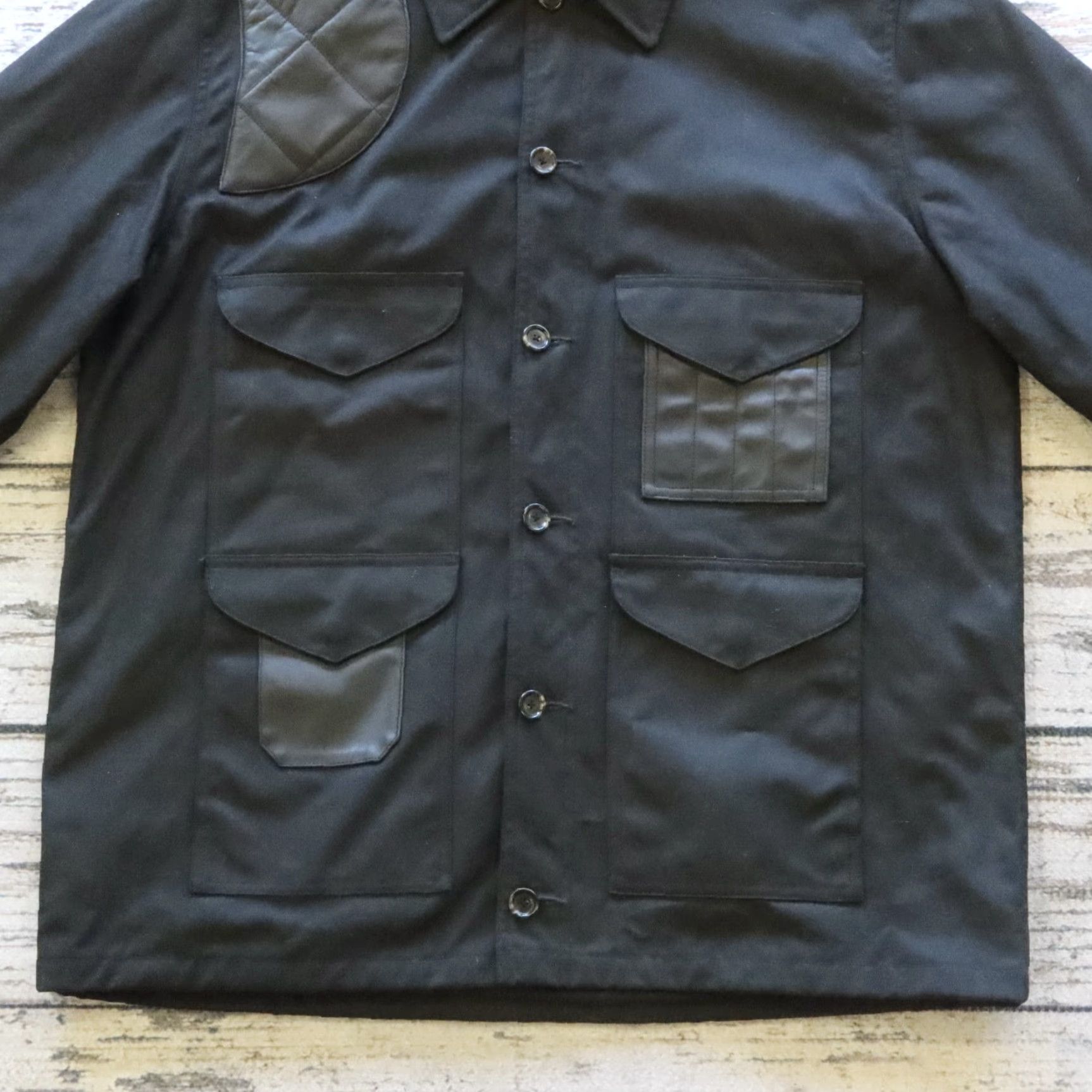 Polo Ralph Lauren VINTAGE Polo Ralph Lauren Wax Cotton Leather Trim Jacket Mens L Black Polo Ralph Lauren Jacket L Mens Size US L / EU 52-54 / 3 - 3 Thumbnail