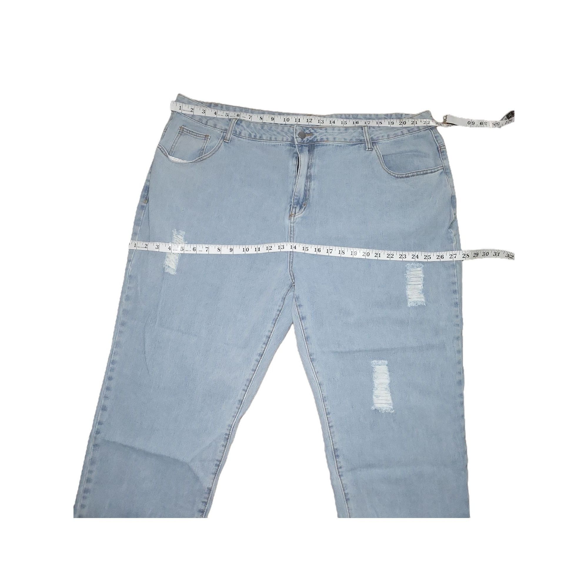 Shein Shein Jeans Women Sz 5X Denim Straight Leg Cropped Blue Plus Size 42" / US 20 - 4 Thumbnail