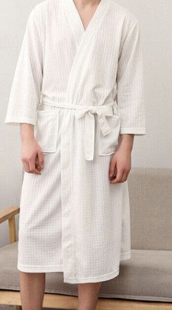 The Unbranded Brand Mens Soft Robe Lightweight Spa Shower Bathrobe Size ONE SIZE - 1 Thumbnail