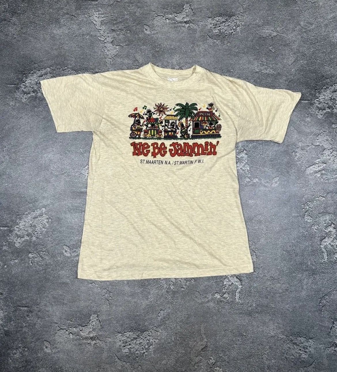 Vintage Vintage We Be Jammin’ St. Maarten / St. Martin T-Shirt Size US XL / EU 56 / 4 - 1 Thumbnail