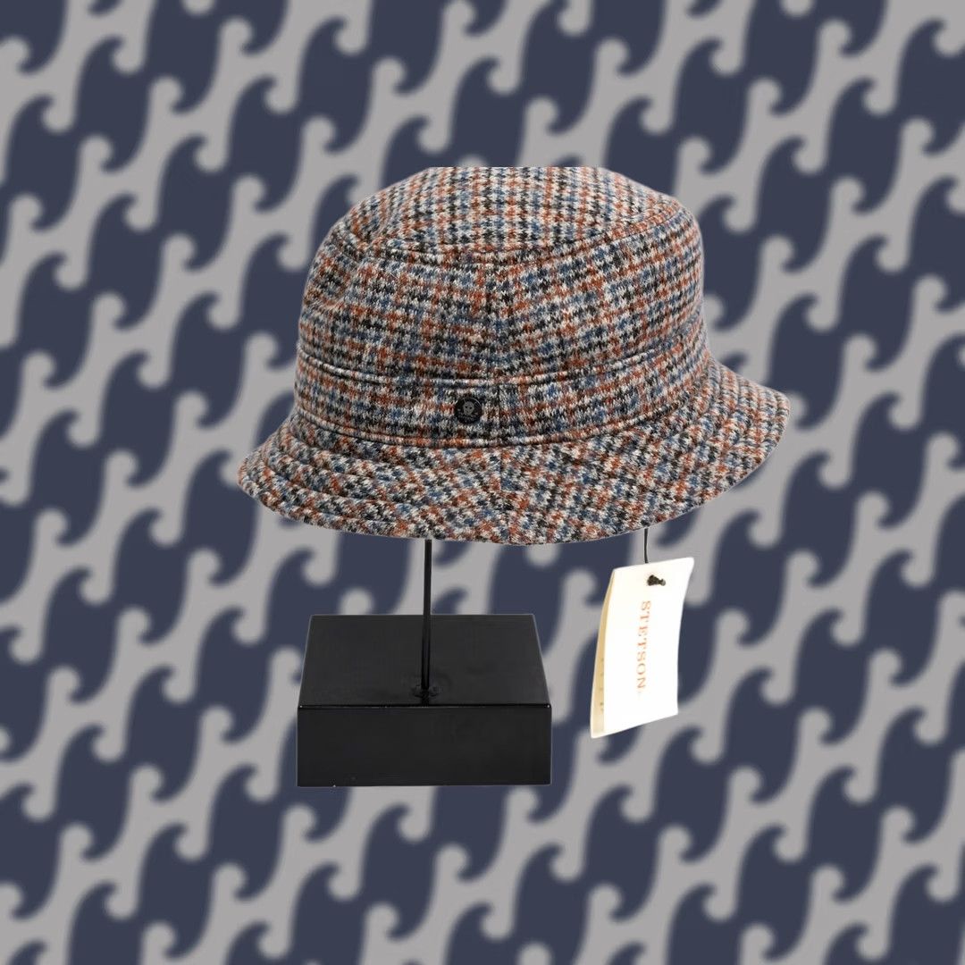 Stetson Stetson Florida Bucket Hat Shirt Adult L Brown Wool Herringbone Casual Men Mens Size ONE SIZE - 1 Thumbnail