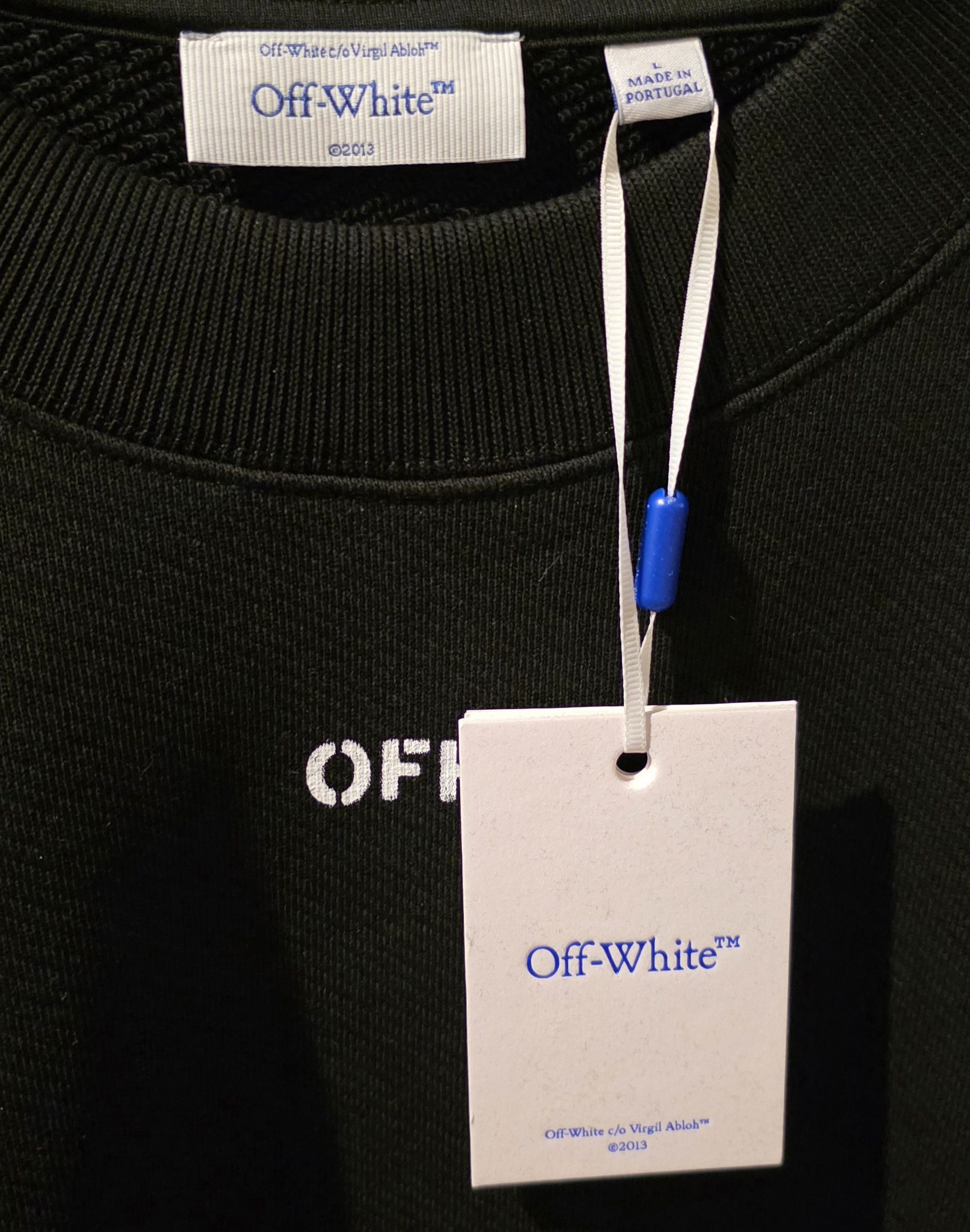 Off-White Off-White Cornely Cotton Diagonal Oversized Crewneck $1100 Size US L / EU 52-54 / 3 - 4 Thumbnail