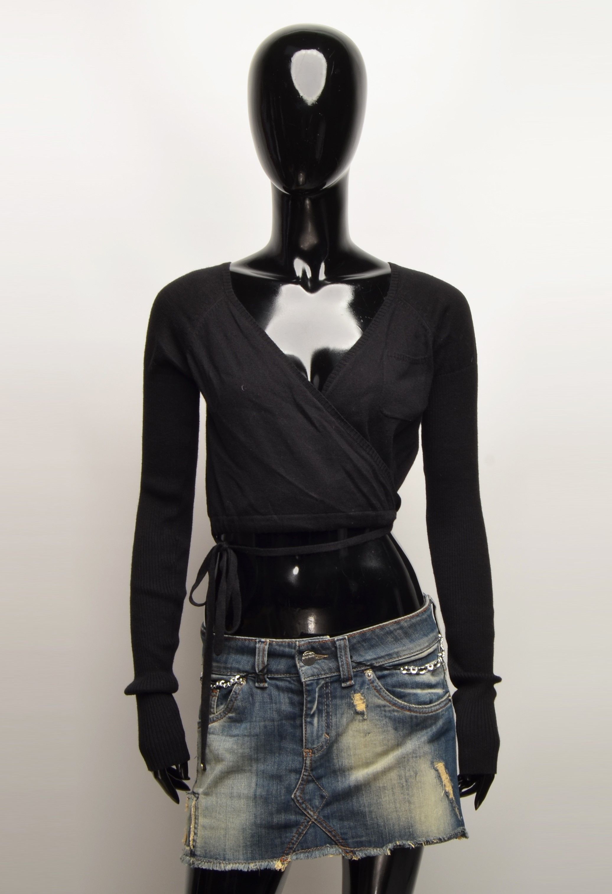 Vintage Nolita North Little Italy Y2K Cropped Wrap Cardigan Size M / US 6-8 / IT 42-44 - 2 Thumbnail