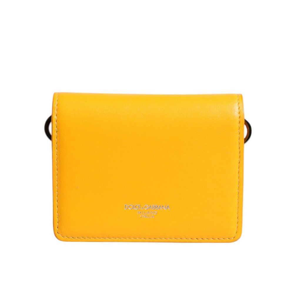 Dolce & Gabbana Dolce & Gabbana Yellow Leather Bifold Card Holder Crossbody Size ONE SIZE - 1 Thumbnail