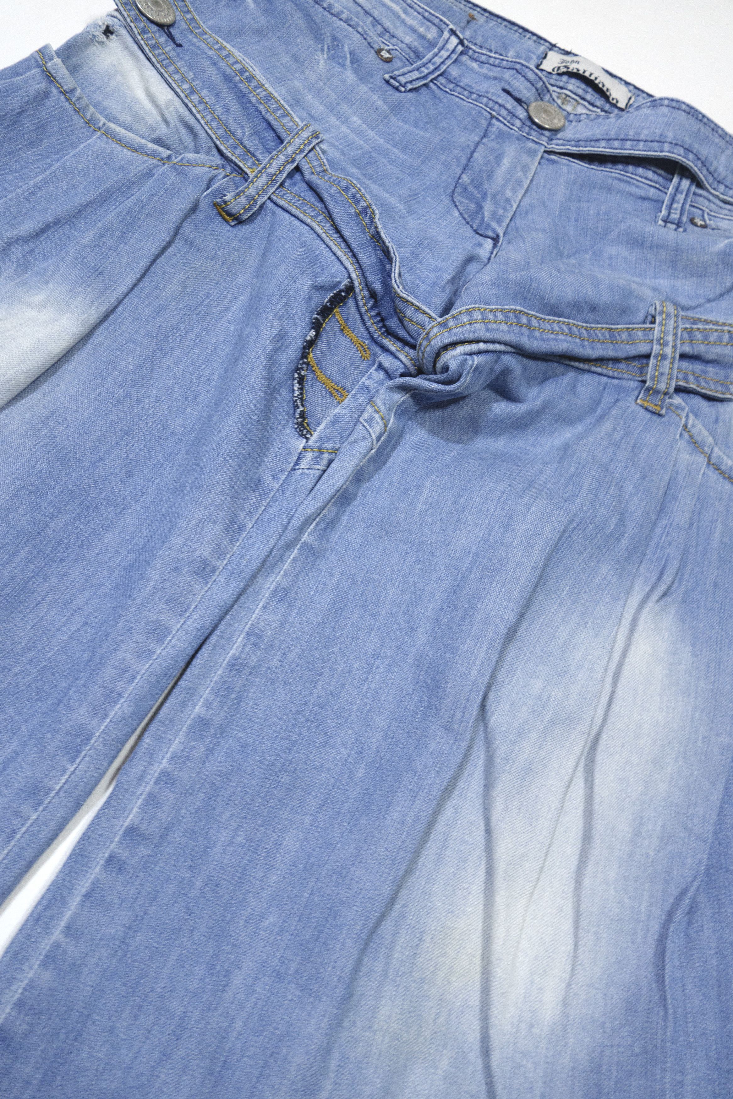 John Galliano 90S Double Layered Y2K Baggy Jeans Vintage Size 30" / US 8 / IT 44 - 5 Thumbnail