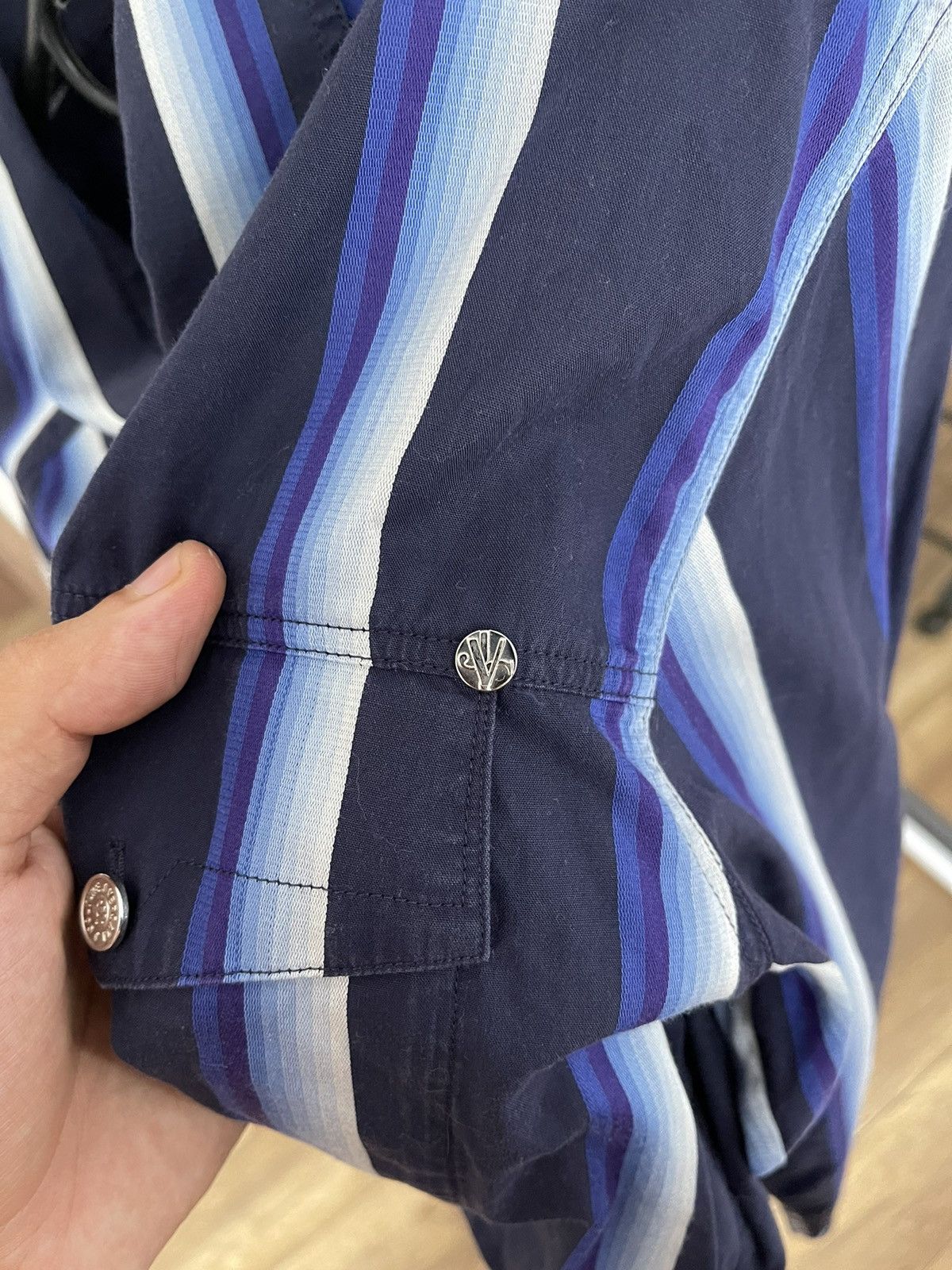 Versace Jeans Couture Versace Jeans Couture Vintage Shirt Button Up Striped 90s Size US XL / EU 56 / 4 - 8 Thumbnail