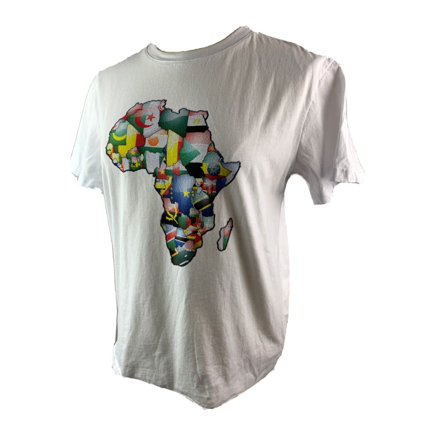 Vintage Medium Short Sleeve TShirt Women's White Map of the African Continent Size M / US 6-8 / IT 42-44 - 3 Thumbnail